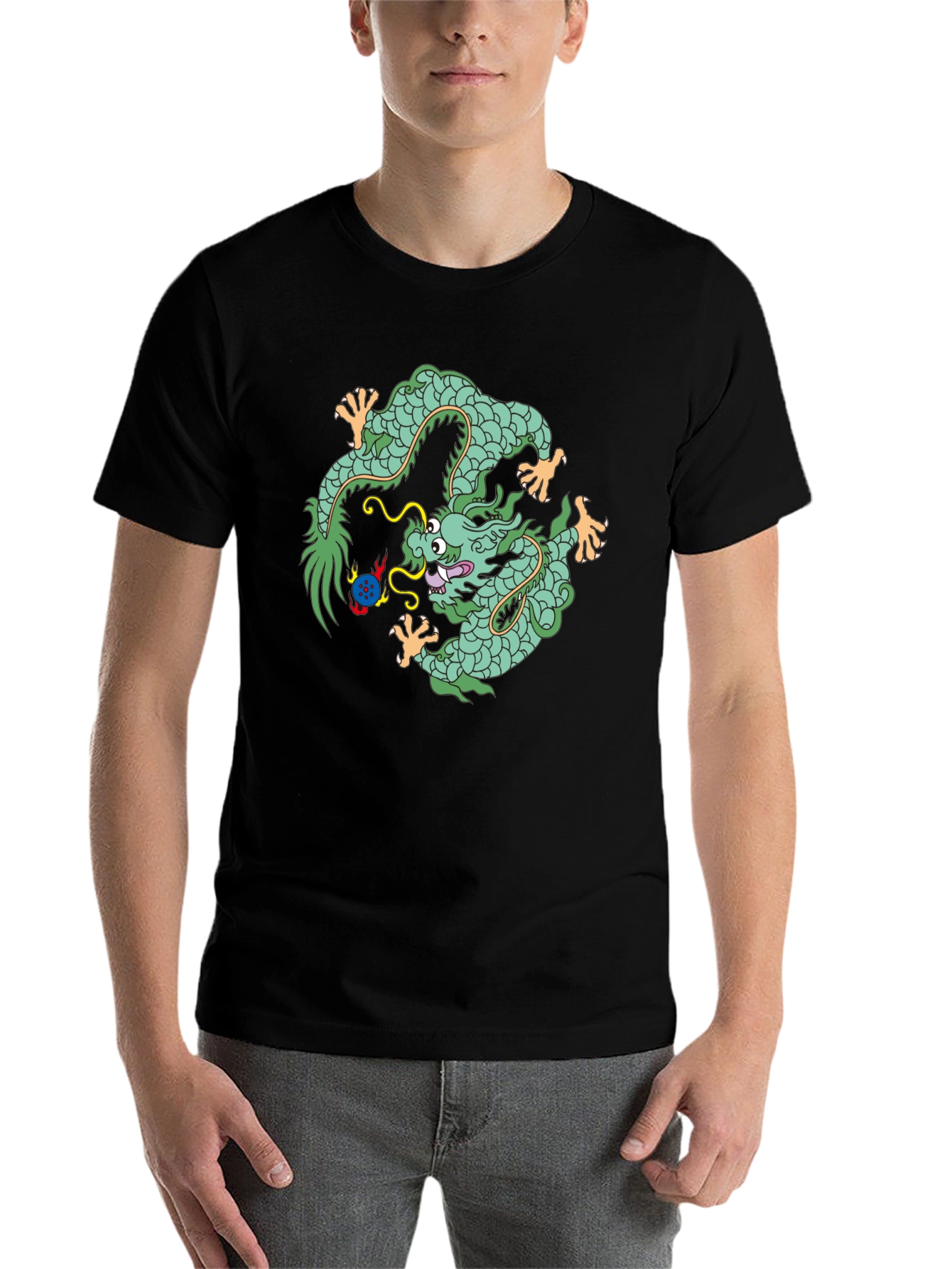 Black Dragon T-Shirt - Graphic Print Tee for Casual Wear view 7