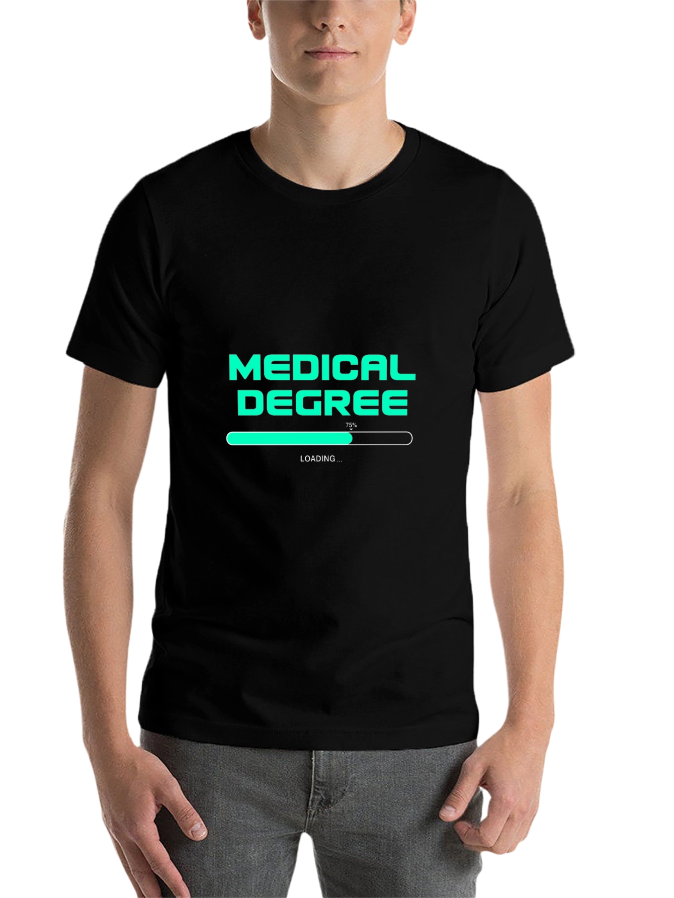 Black Medical Degree Loading T-Shirt - Student Doctor Gift view 7