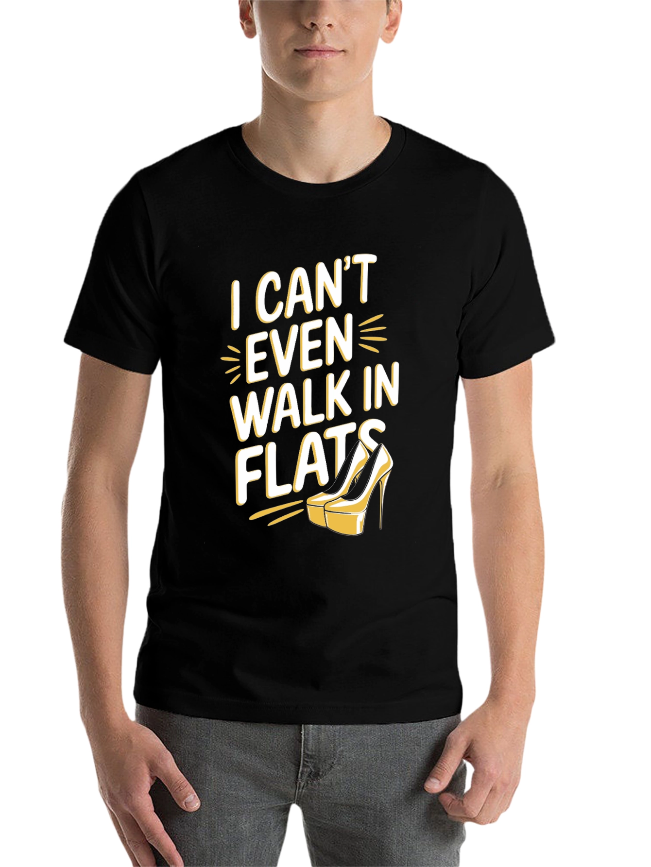 Black I Can't Even Walk In Flats Funny T-Shirt view 7
