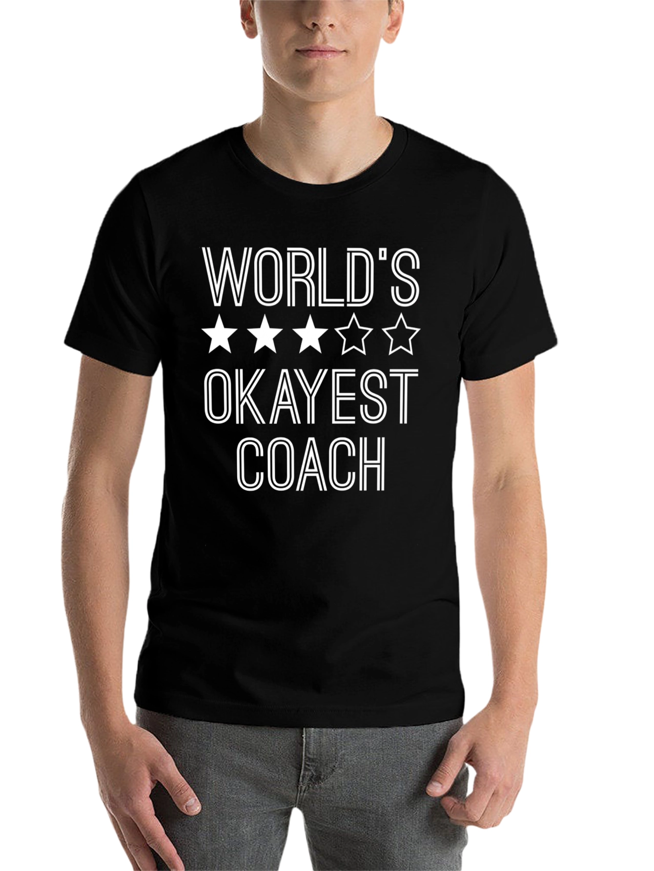 Black World's Okayest Coach Graphic T-Shirt view 7