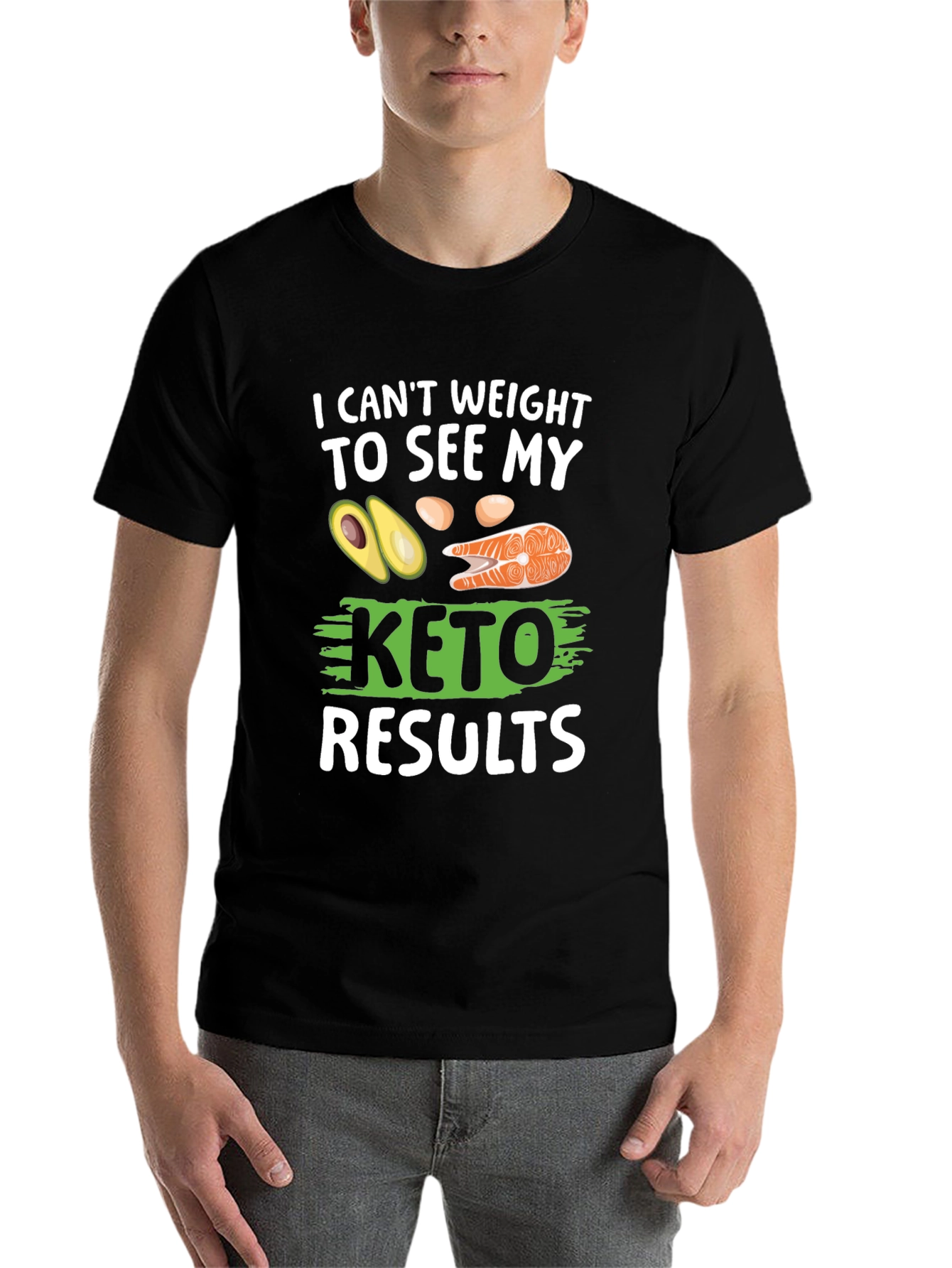 Black Keto Results T-Shirt - Funny Diet Tee view 7
