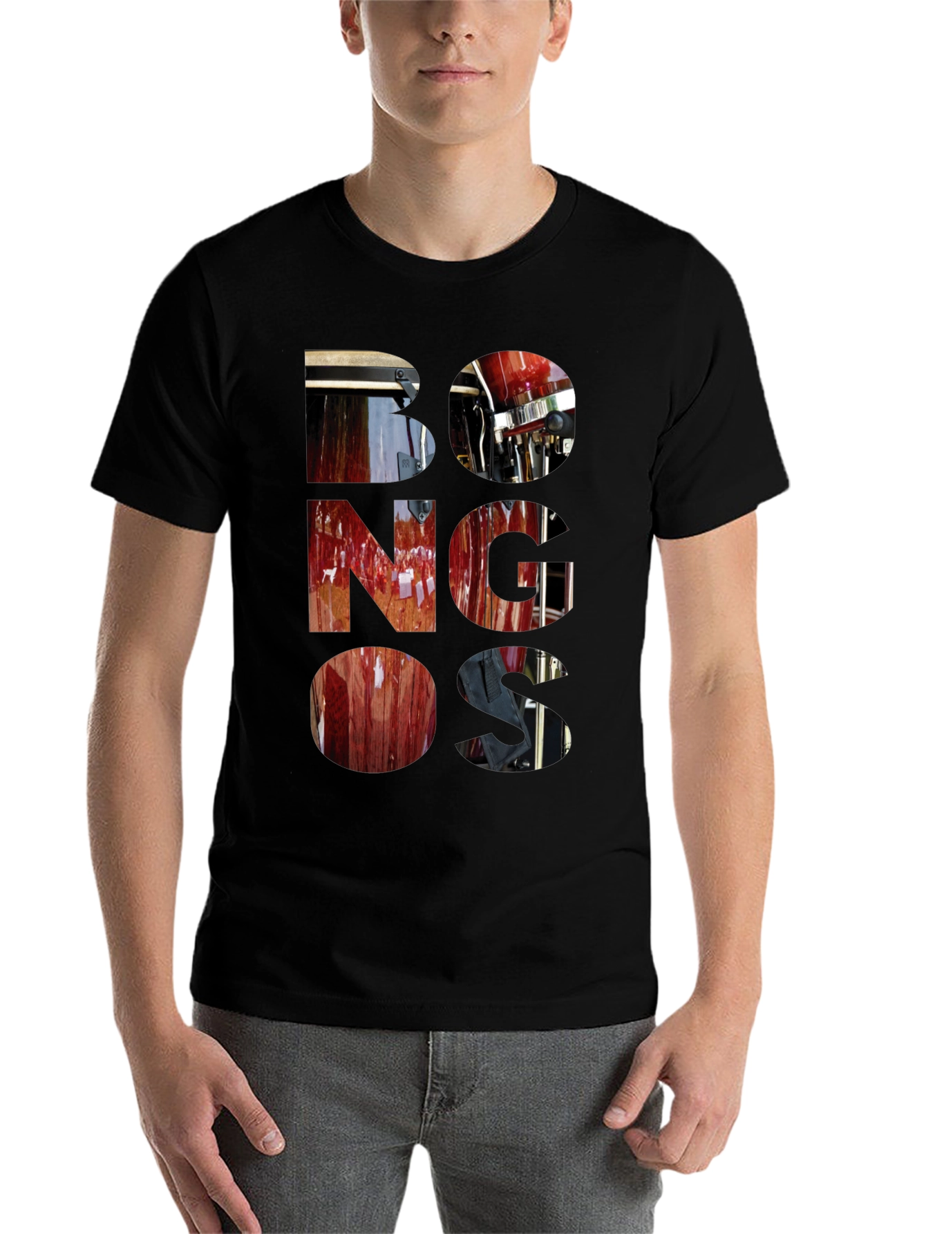 Black Bongos Graphic T-Shirt - Stylish Music Lover Tee view 7