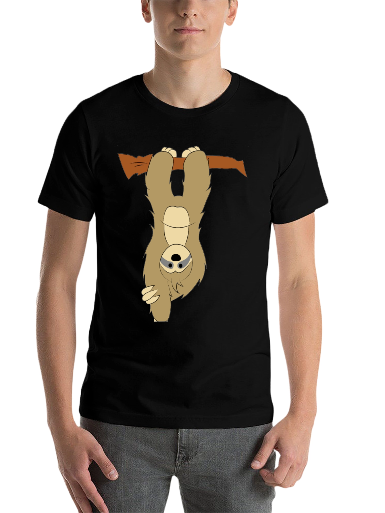 Sloth Hanging Upside Down Men's Graphic T-Shirt - 7