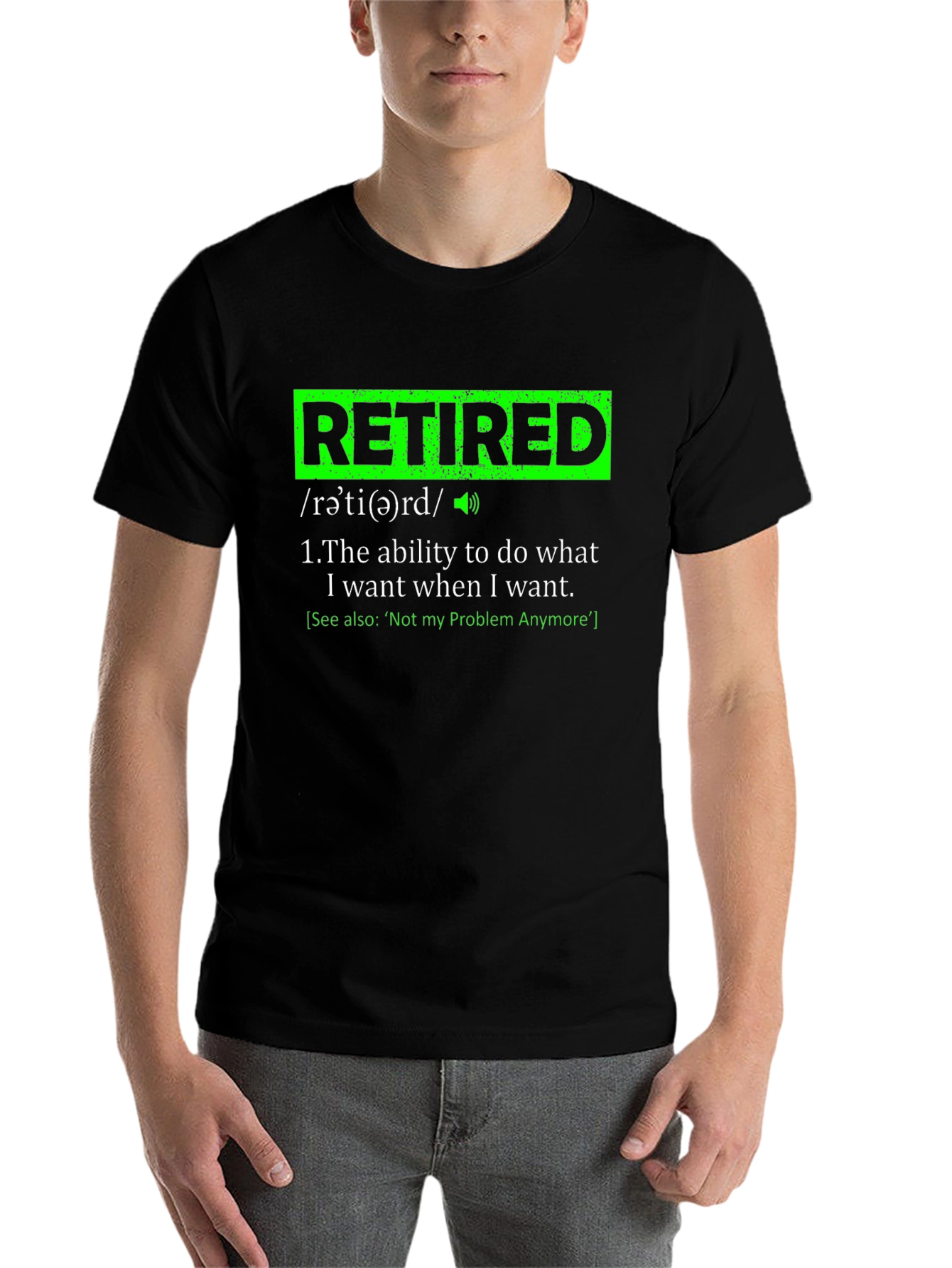 Black Funny Retired Definition Black T-Shirt view 7