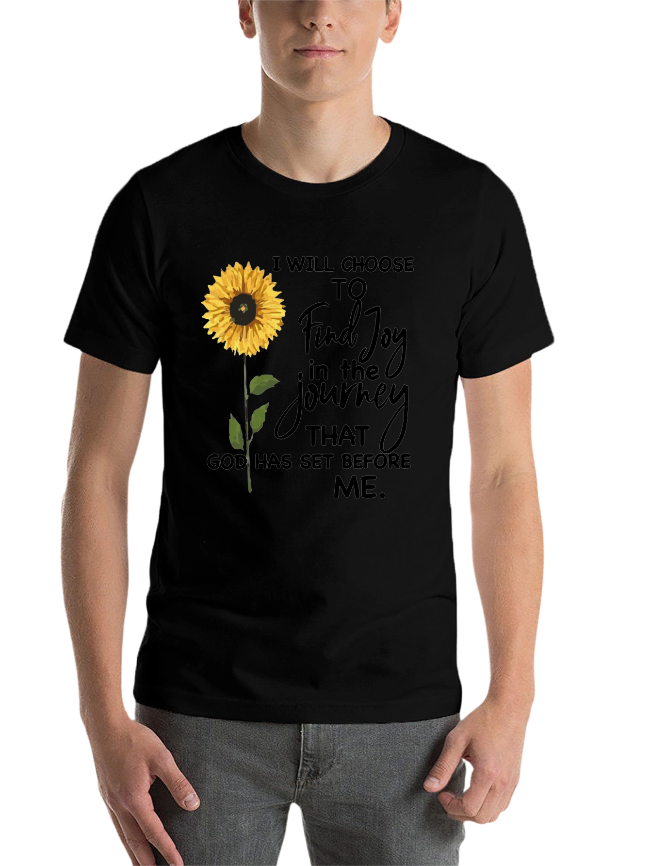 Black Sunflower Joy Journey T-Shirt view 7