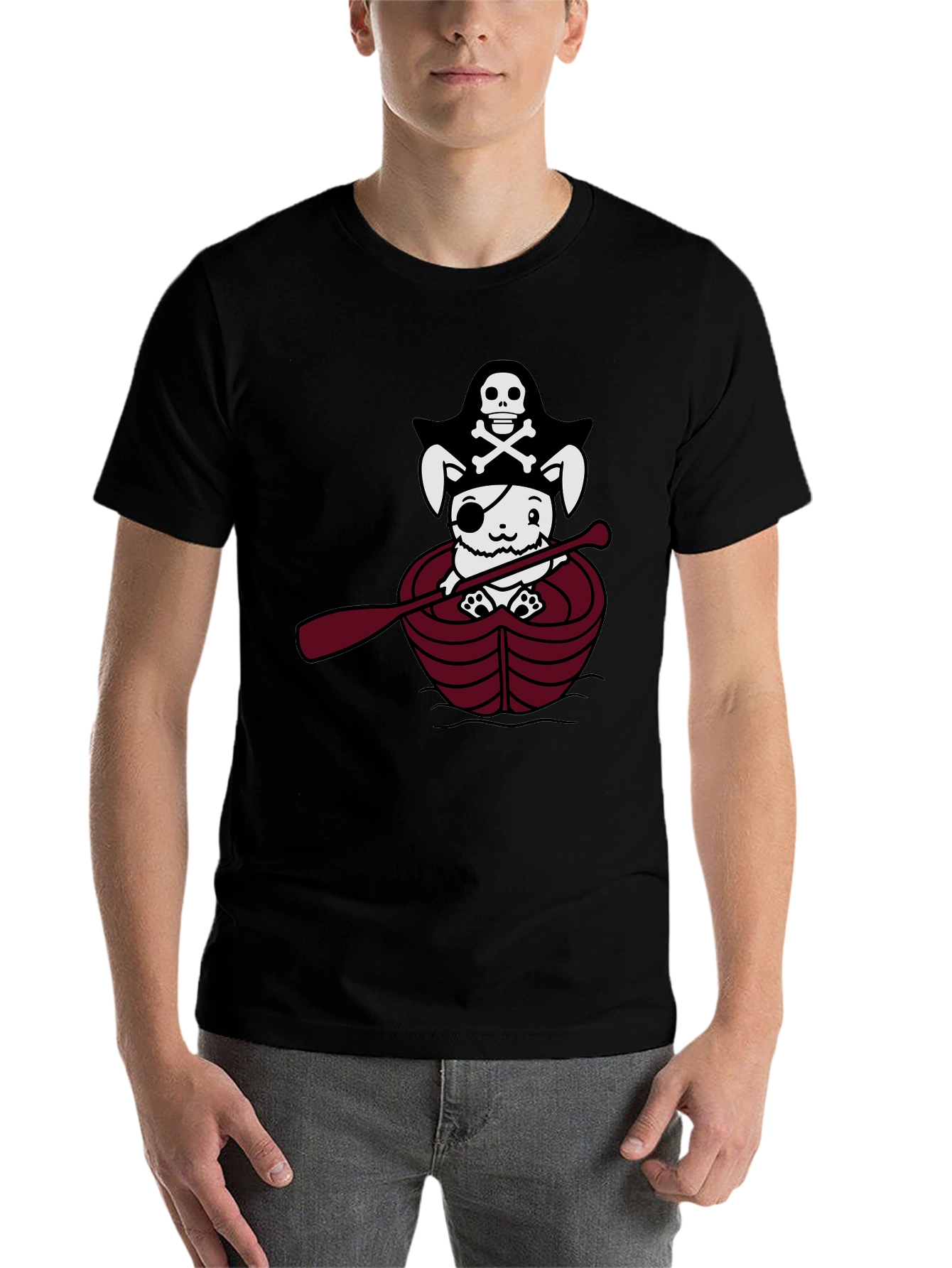Black Pirate Bunny T-Shirt - Cute Nautical Tee view 7