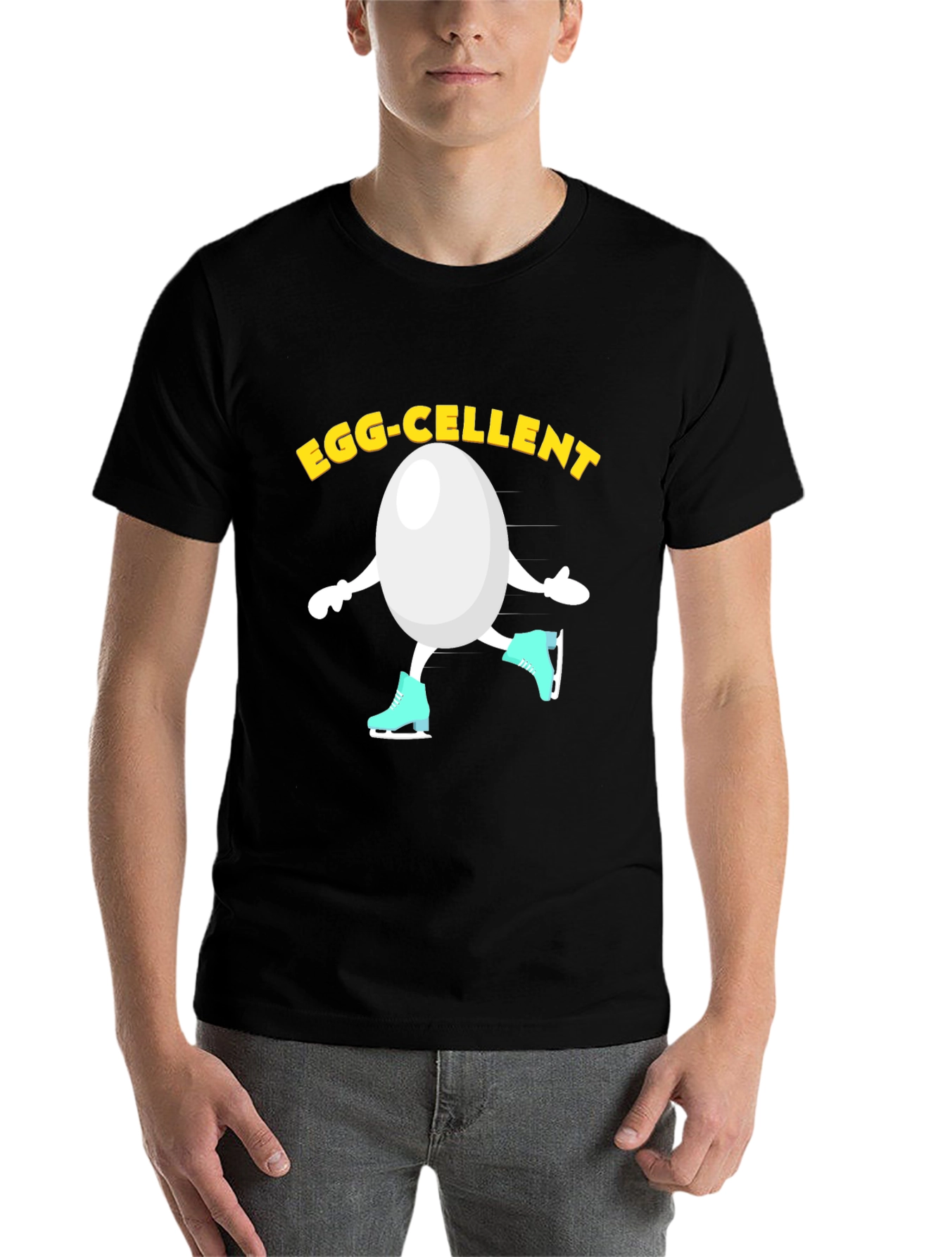 Egg-cellent Skating Egg Humor Graphic Tee - 7
