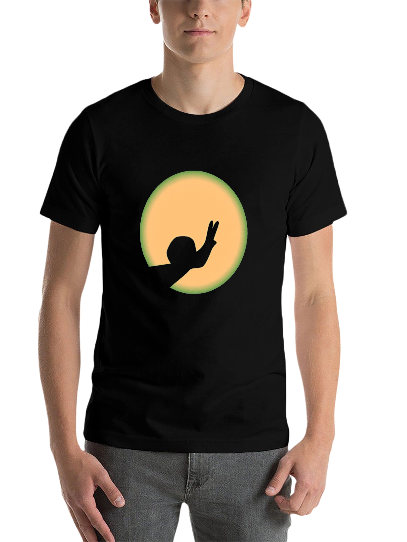 Black Silhouette Hand Peace Sign T-Shirt view 7