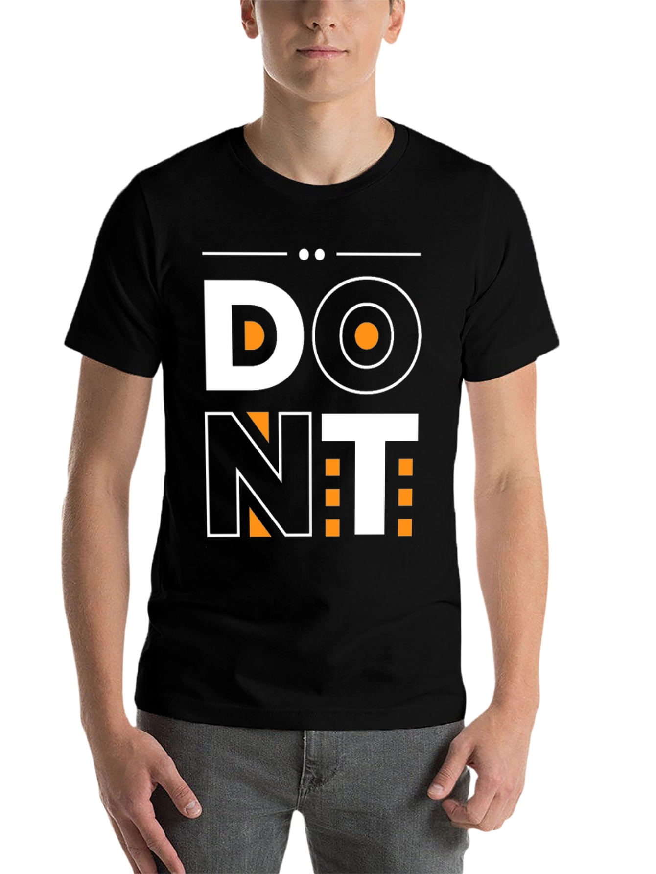 Black Bold "DO NT" Graphic Tee - Statement Shirt view 7