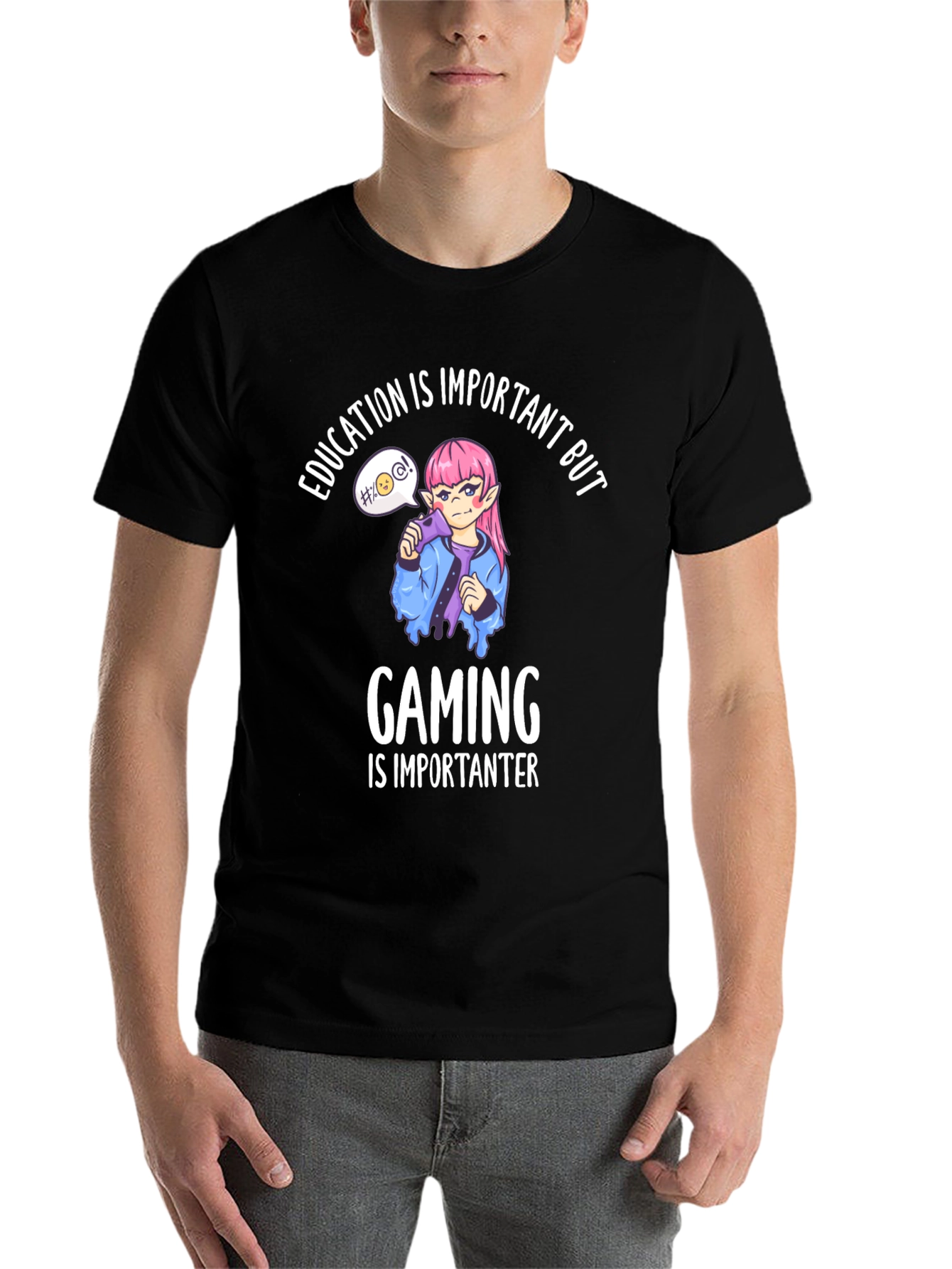 Black Gaming is Importanter T-Shirt view 7