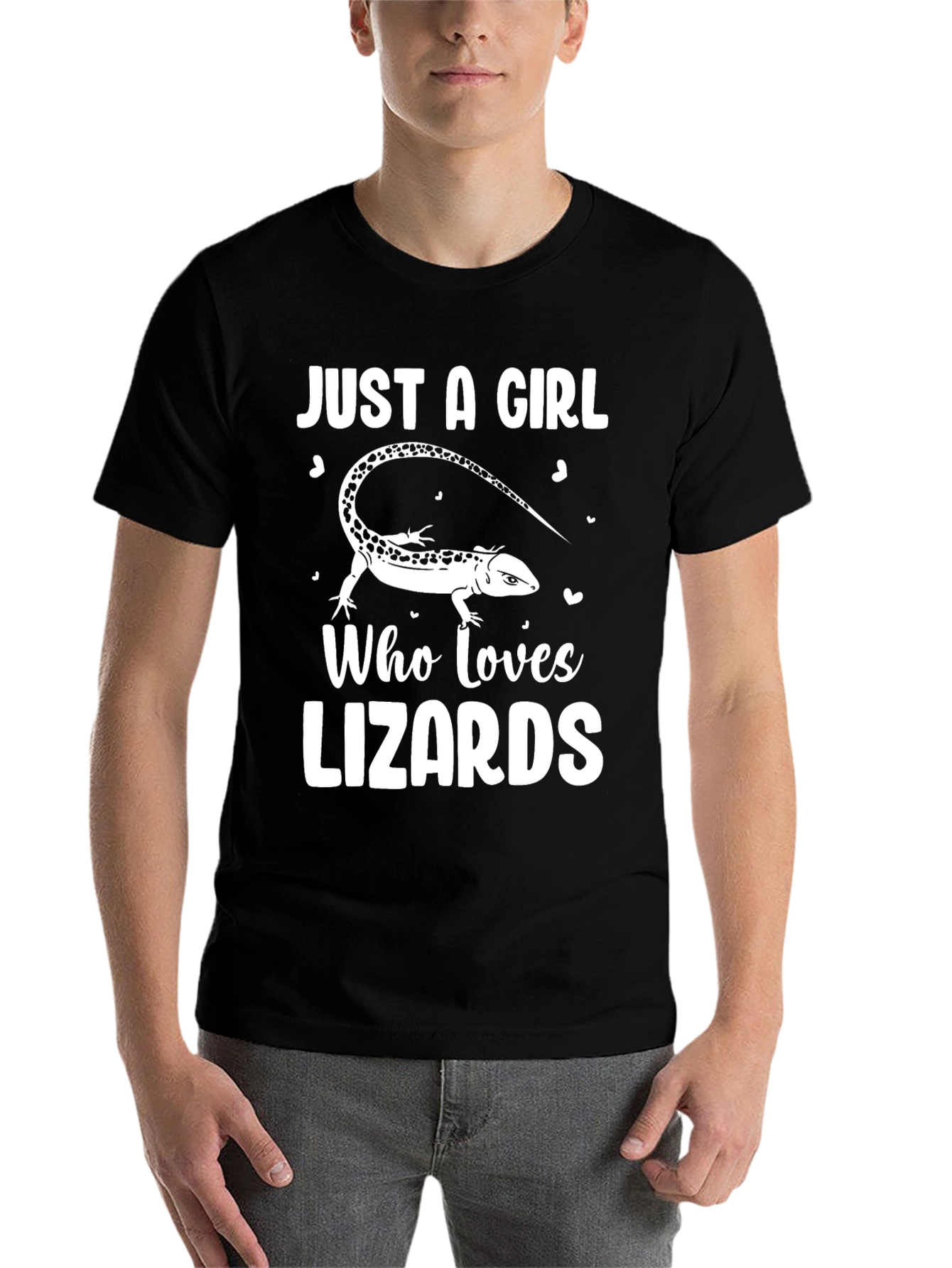 Black Just A Girl Who Loves Lizards Black T-Shirt view 7