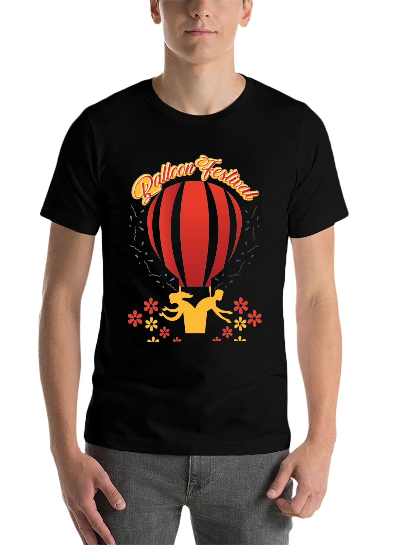Black Balloon Festival Graphic Black T-Shirt view 7