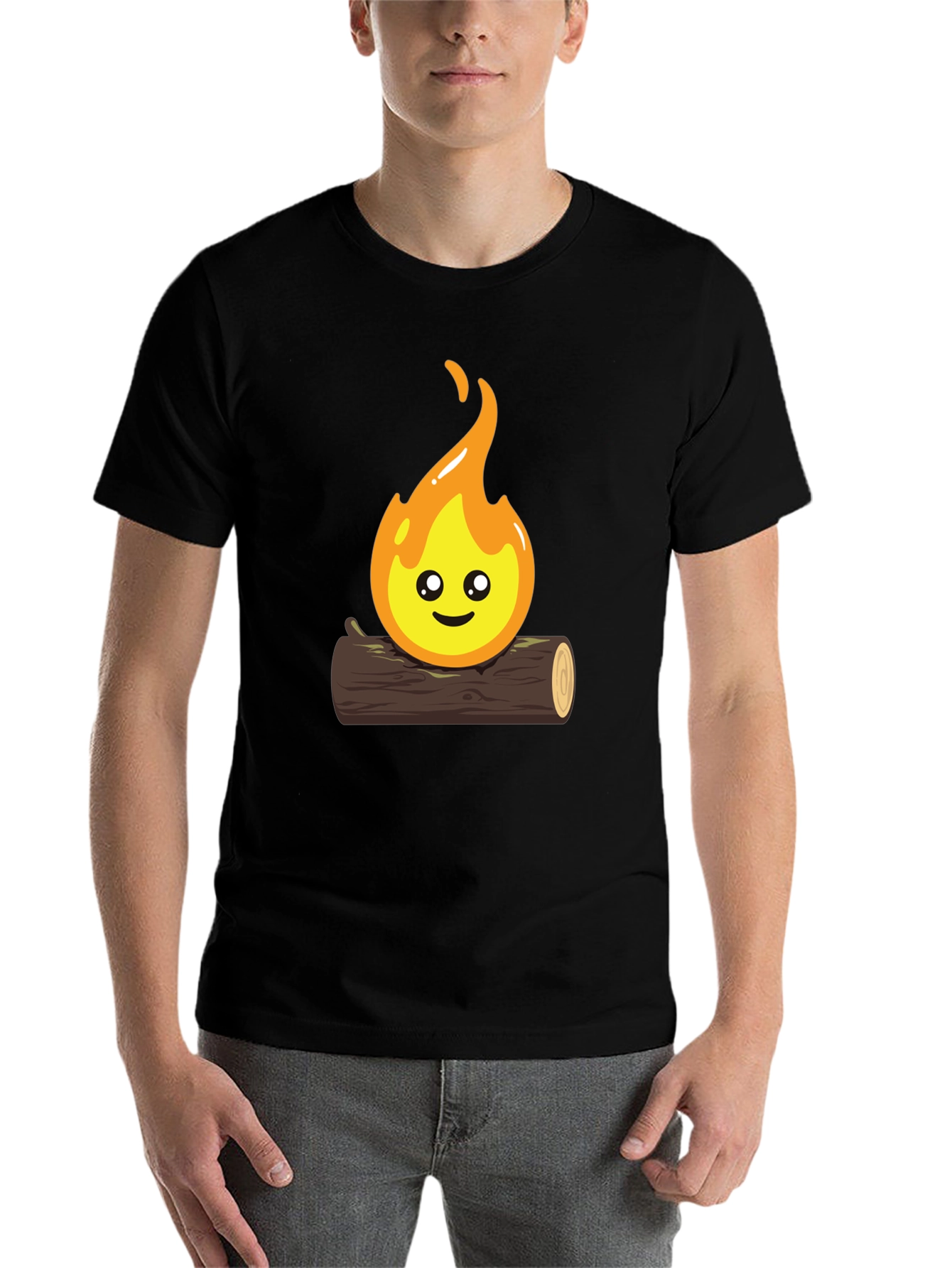 Black Cute Campfire Graphic T-Shirt - Black view 7