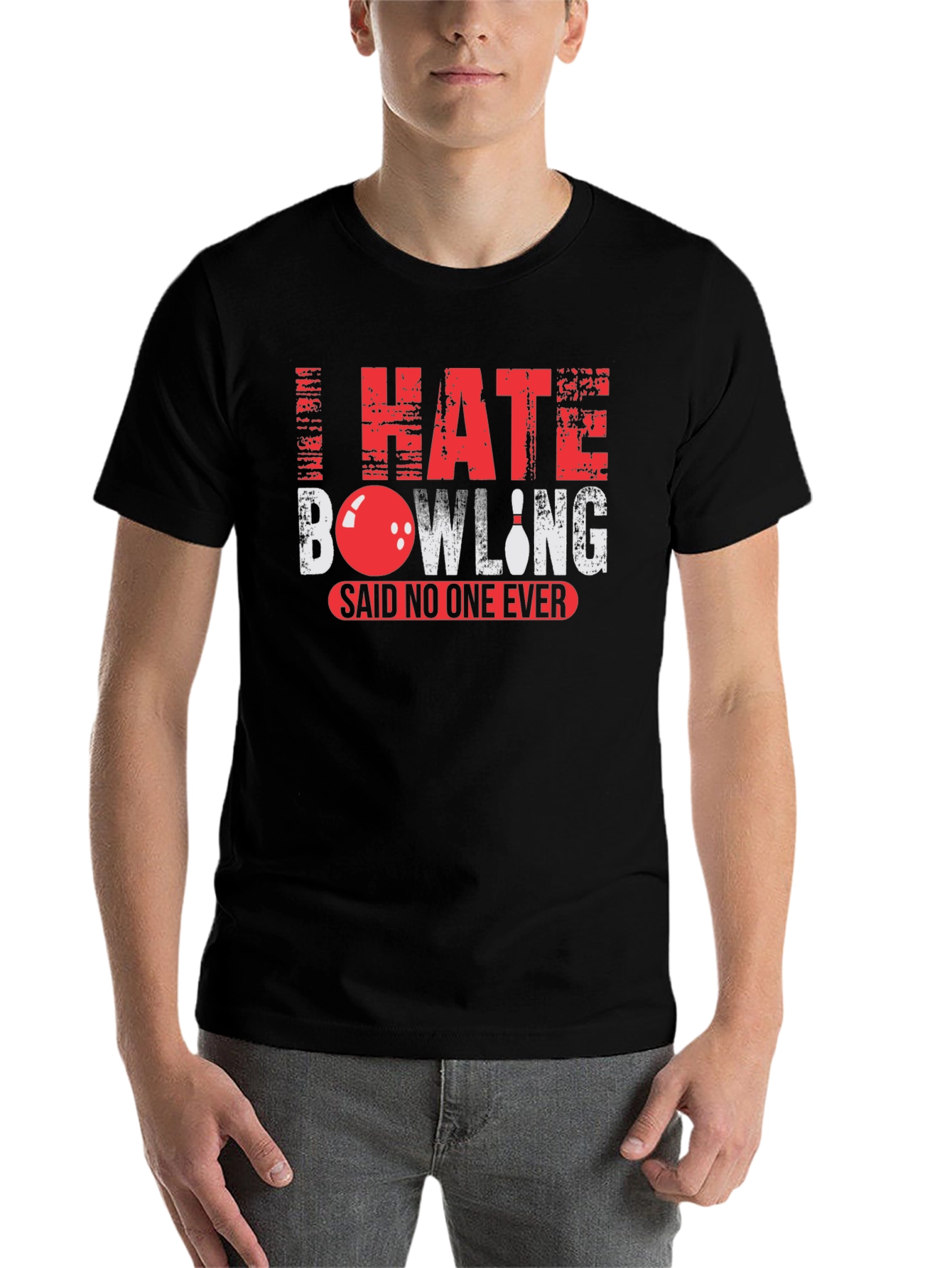 Black I Hate Bowling Said No One Ever T-Shirt view 7