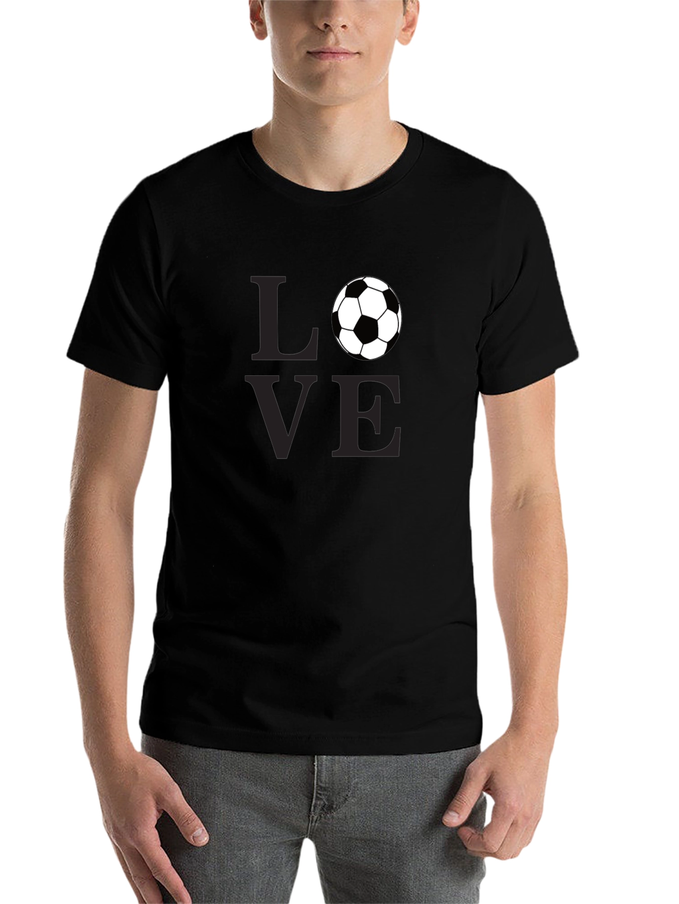 Black Love Soccer Graphic T-Shirt view 7