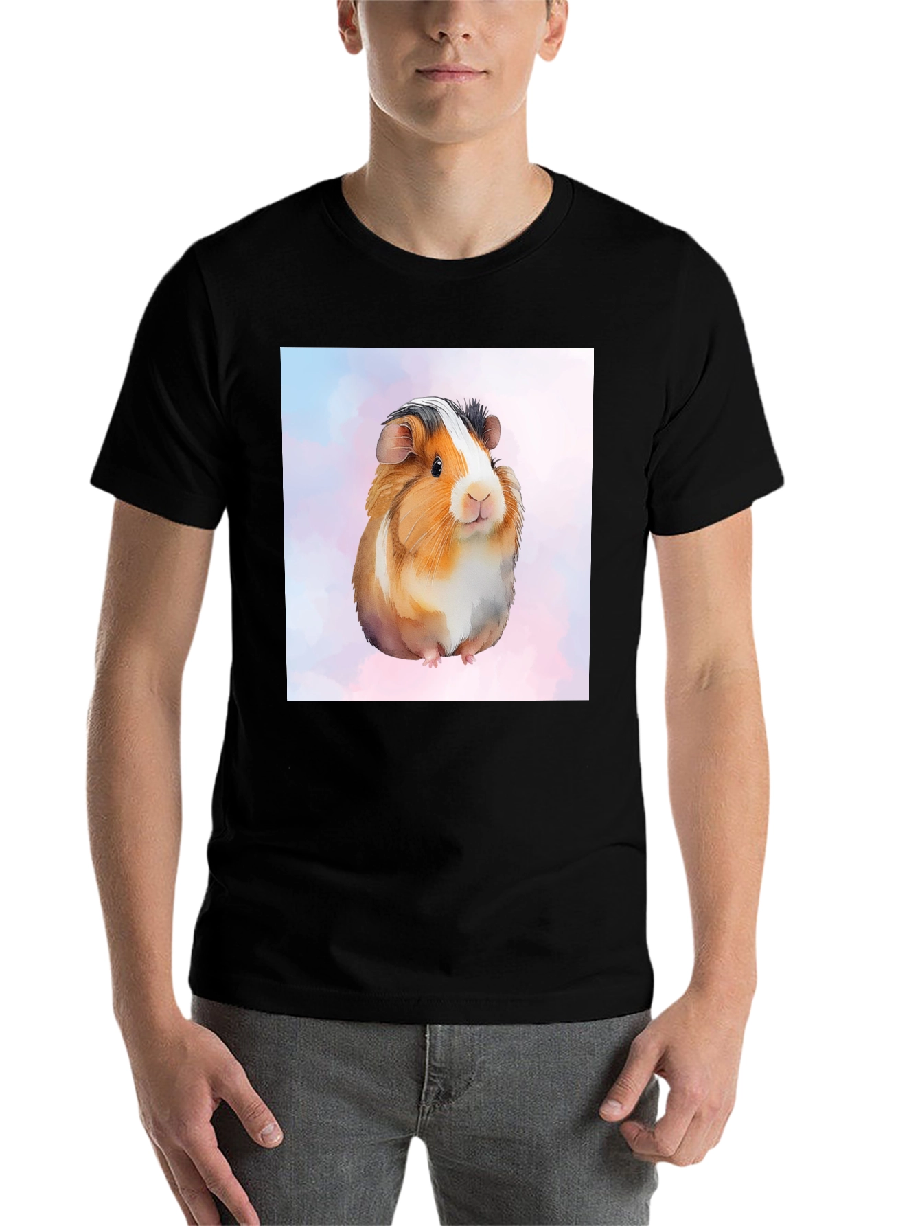 Black Guinea Pig Graphic Tee - Cute Pet Lover's Shirt view 7