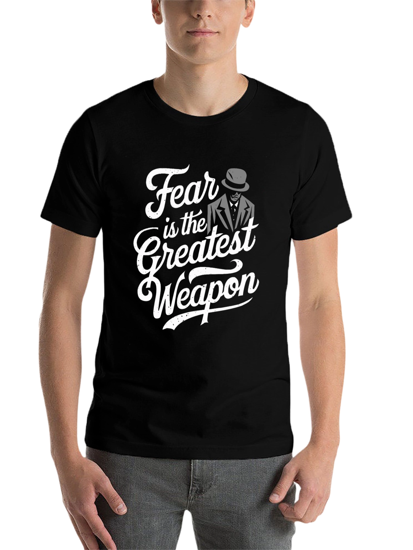 Black Fear is the Greatest Weapon T-Shirt view 7