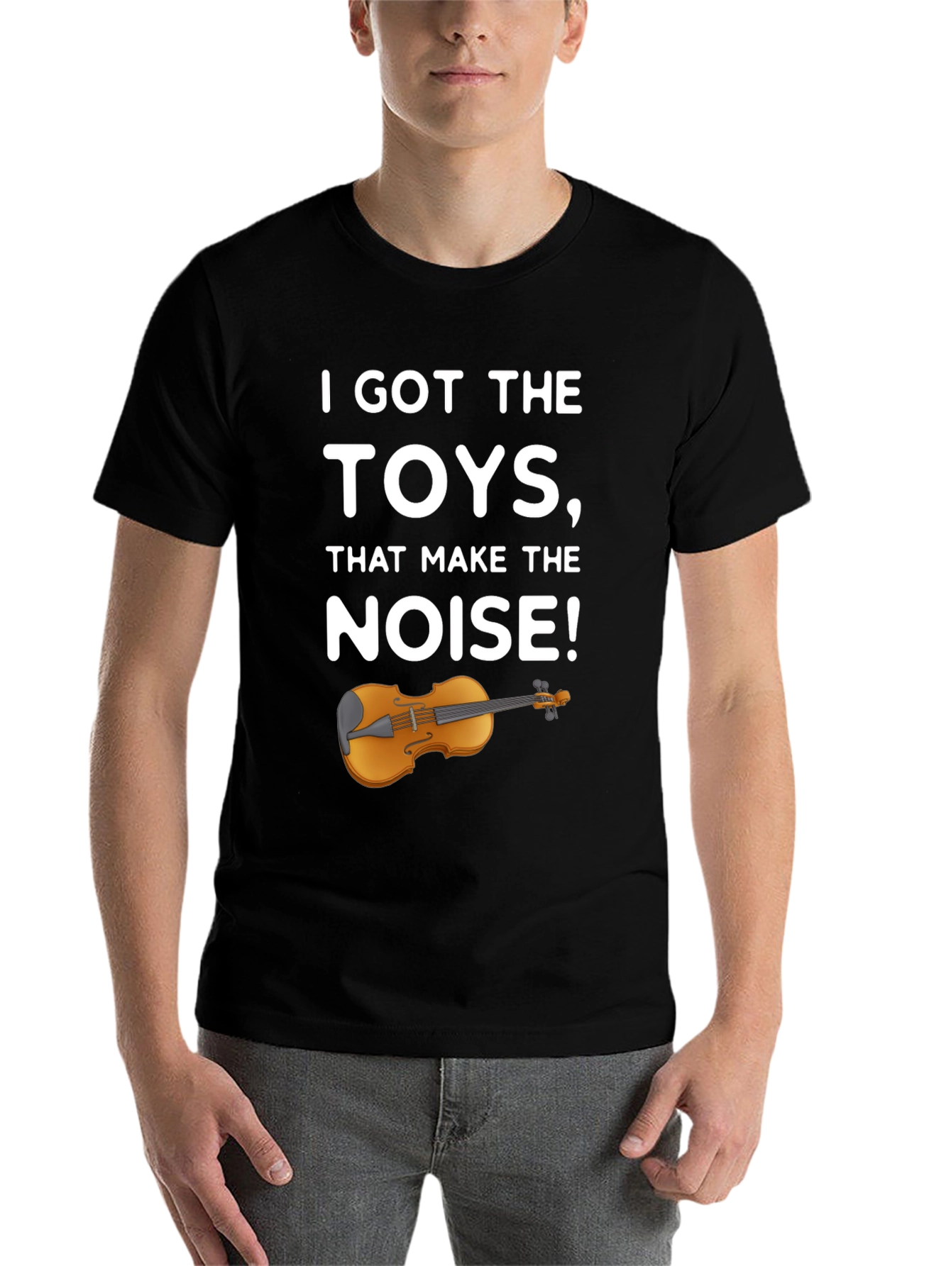 Black I Got The Toys Violin Black T-Shirt view 7