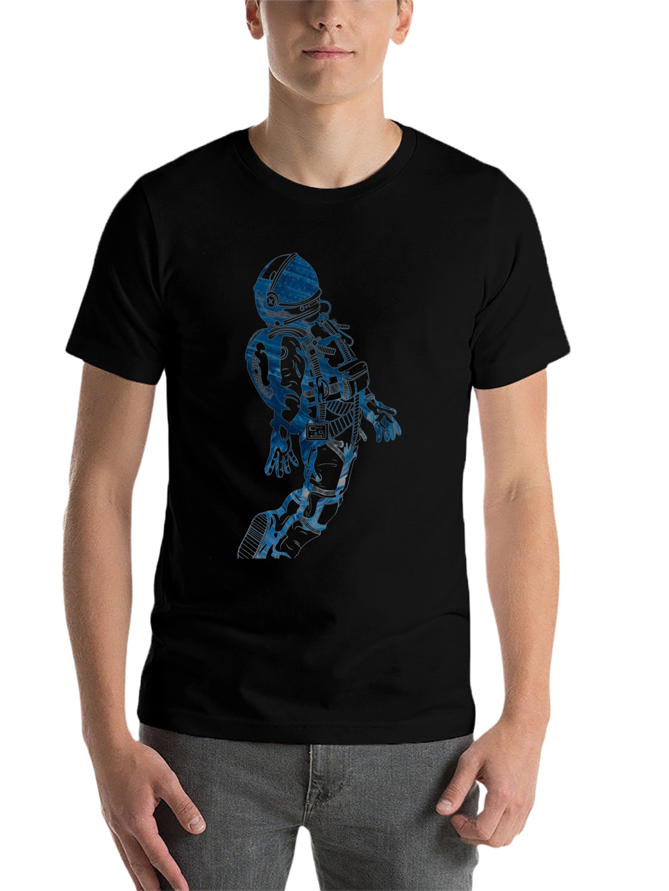Black Astronaut Graphic Tee - Black Cotton Blend view 7