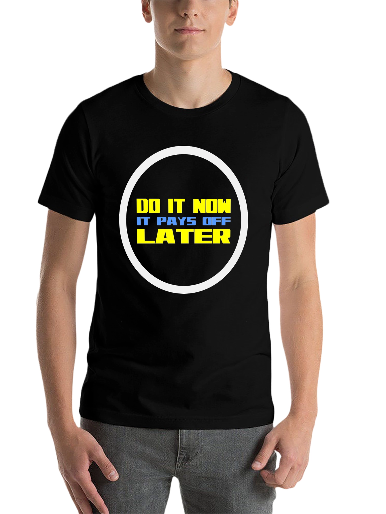 Black Motivational Graphic T-Shirt - Do It Now view 7