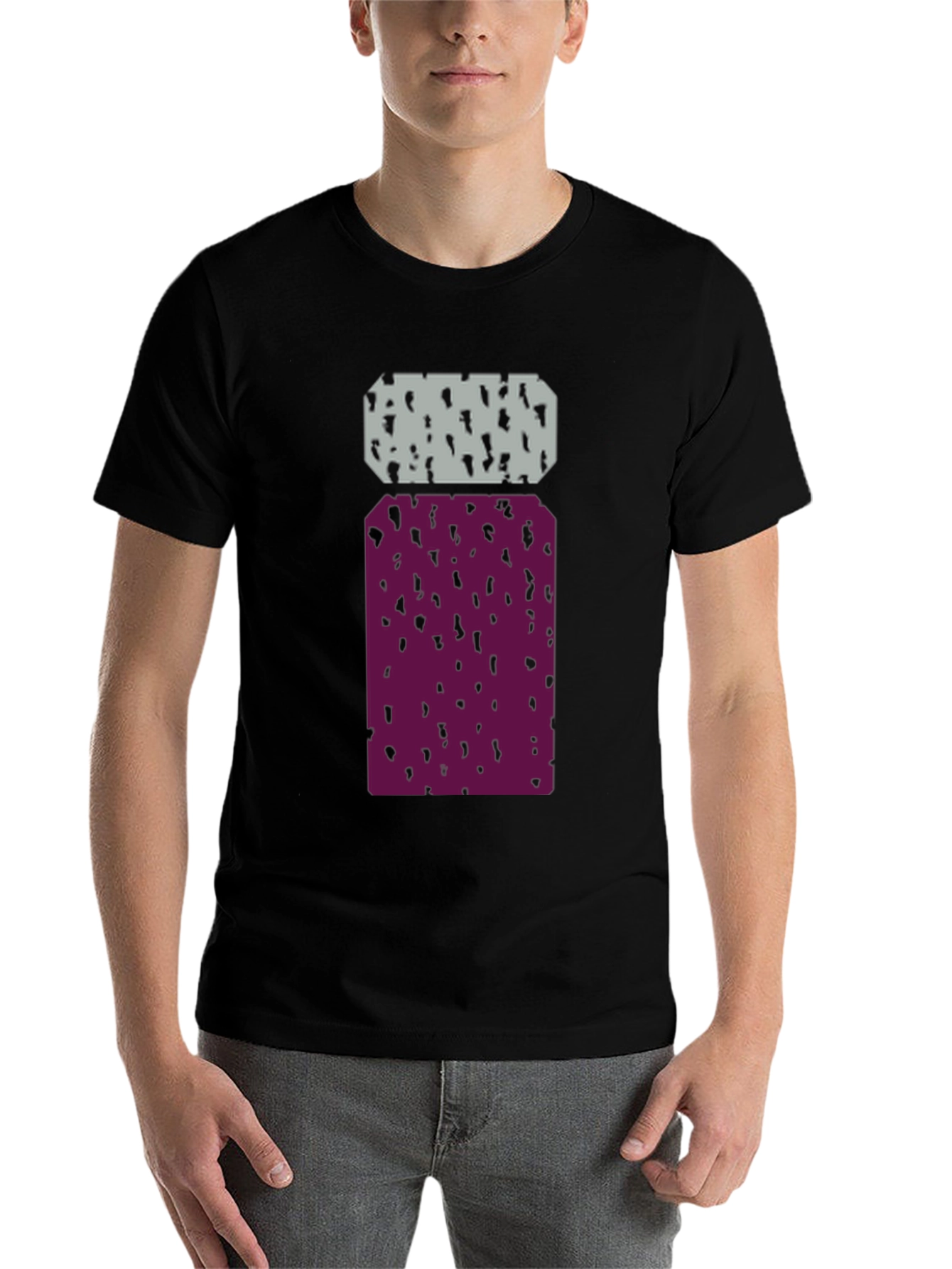Black Abstract Patterned T-Shirt view 7