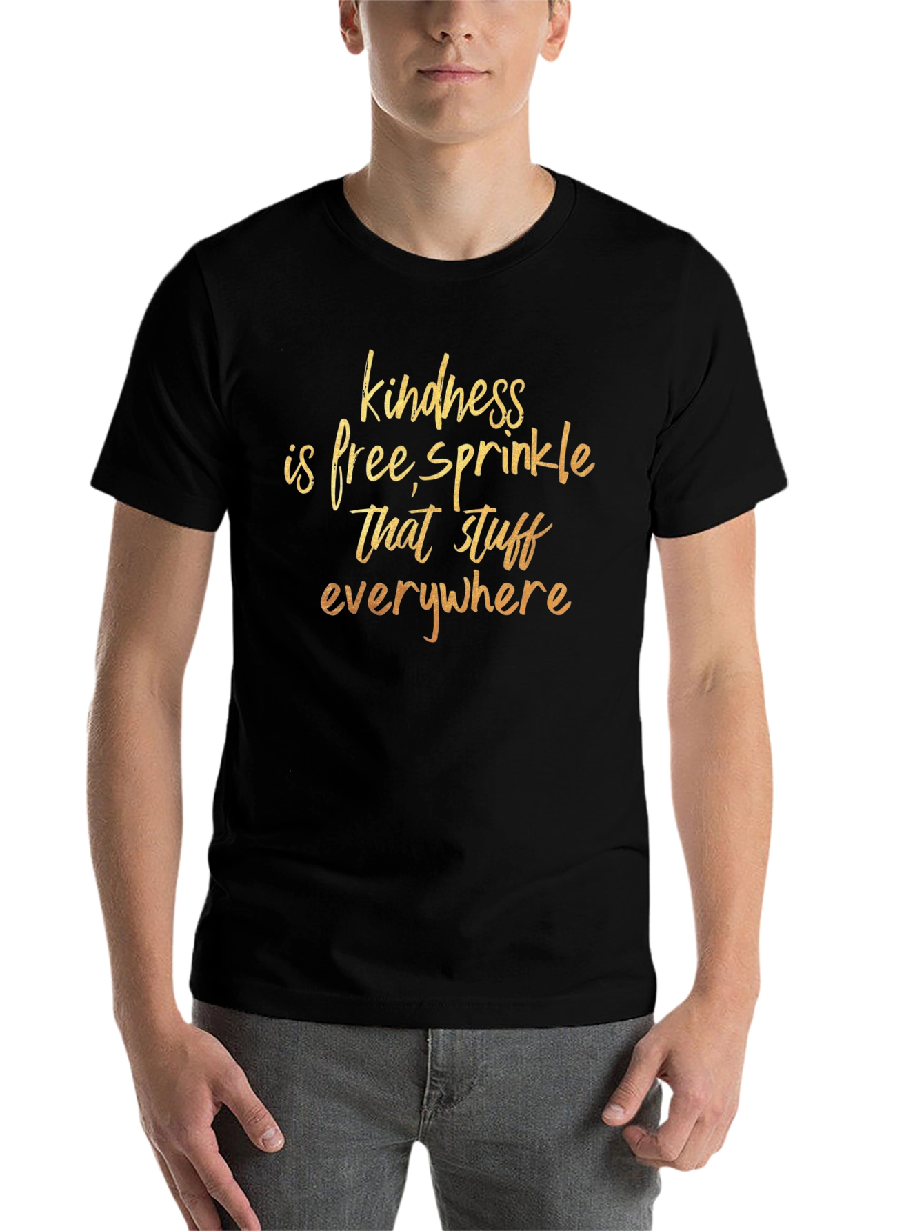 Black Kindness is Free Graphic T-Shirt - Soft Cotton Blend view 7