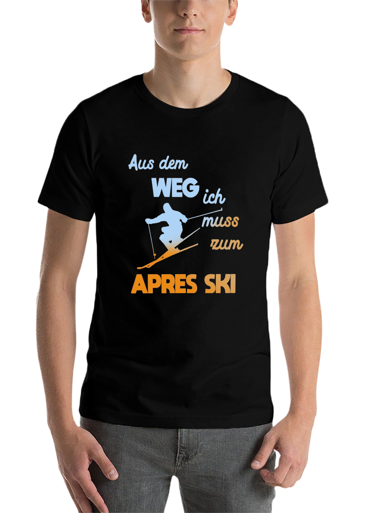 Black Apres Ski T-Shirt - Funny Skiing Tee view 7