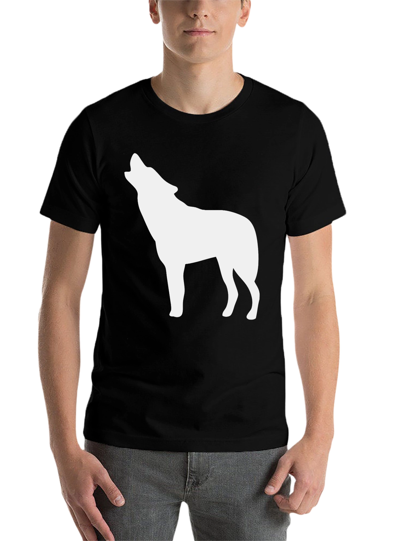 Black Black Wolf Silhouette T-Shirt view 7