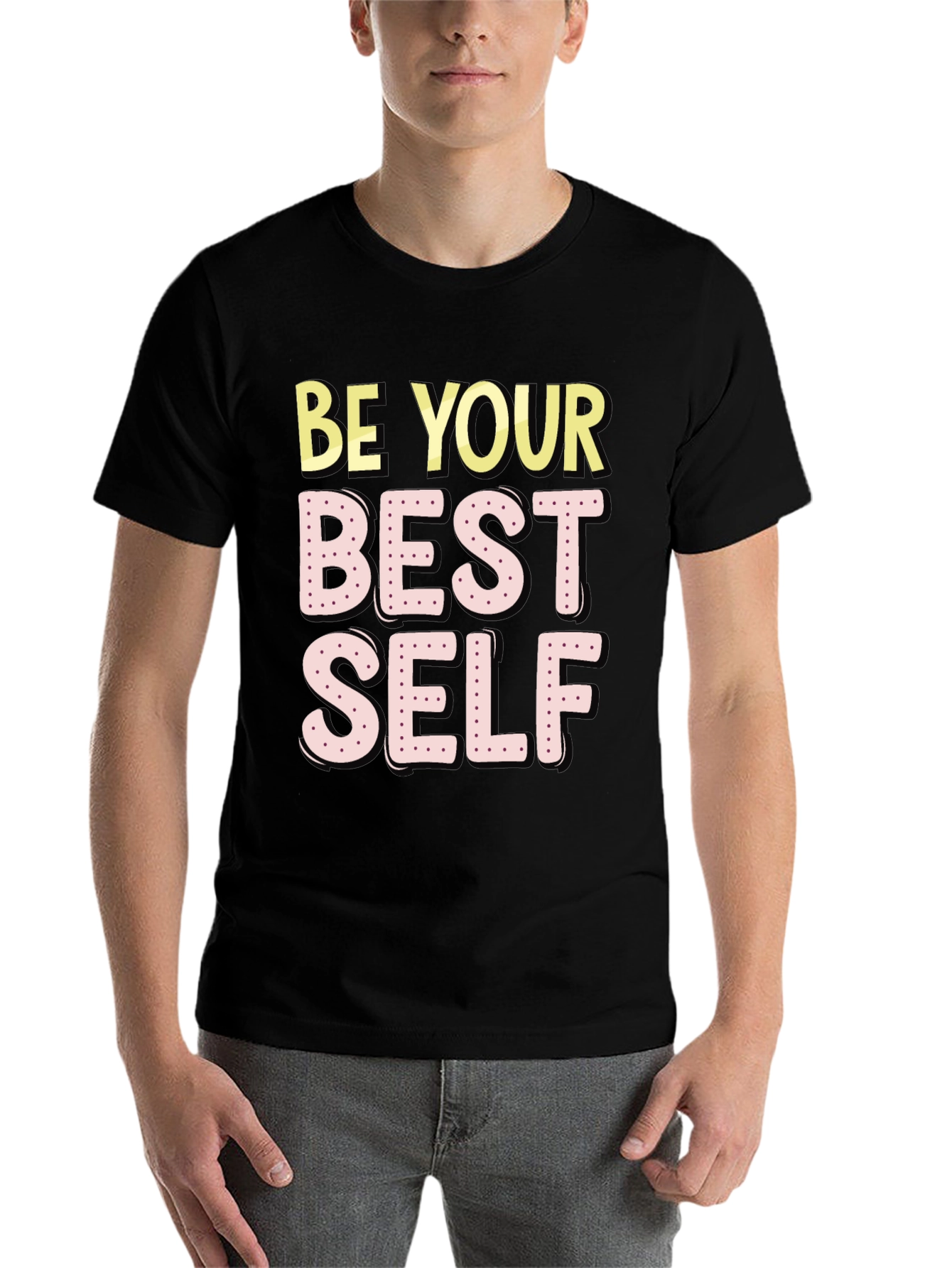 Black Be Your Best Self T-Shirt - Motivational Graphic Tee view 7