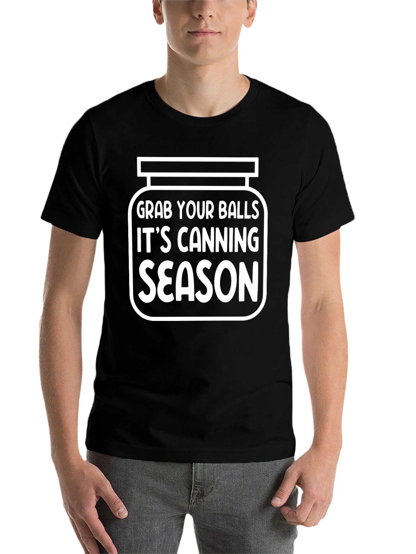 Black Grab Your Balls Canning Season T-Shirt Funny Novelty Tee view 7