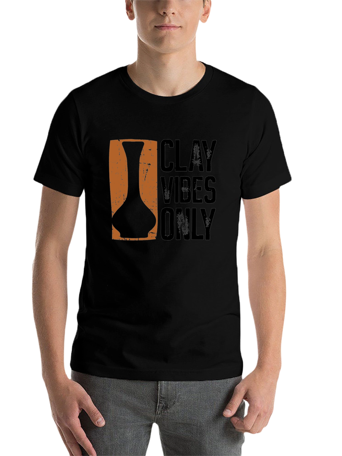 Black Clay Vibes Only Graphic T-Shirt view 7