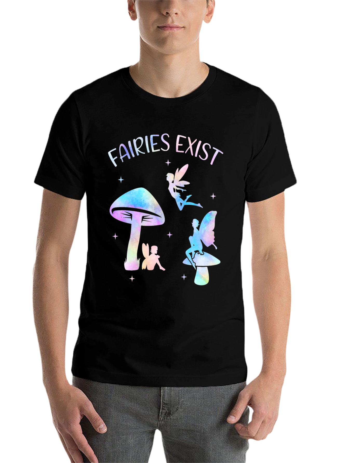 Fairies Exist Graphic Tee - Magical Mushroom Design - 7