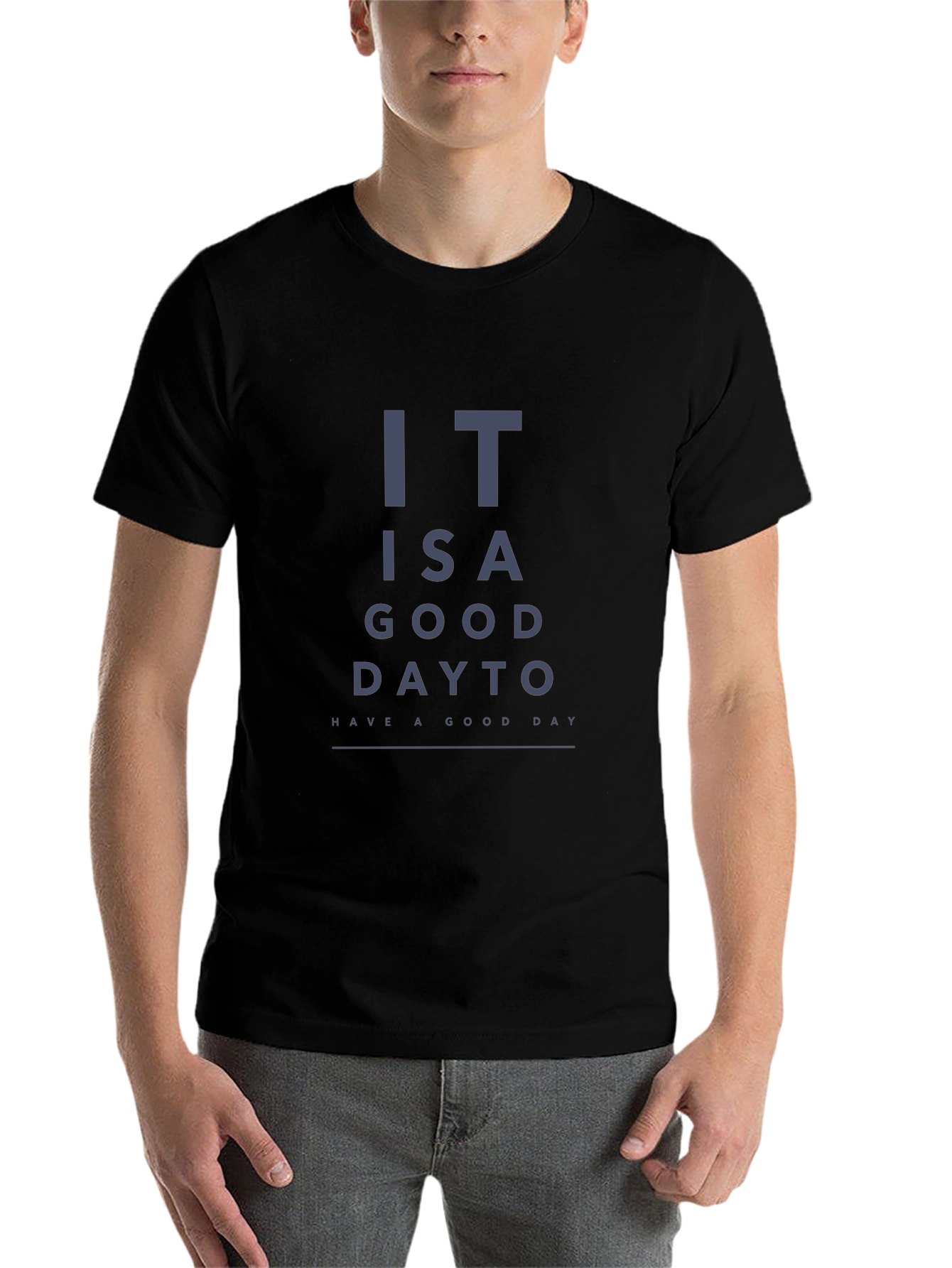 Black Humorous 'Good Day' Eye Chart Graphic Tee view 7