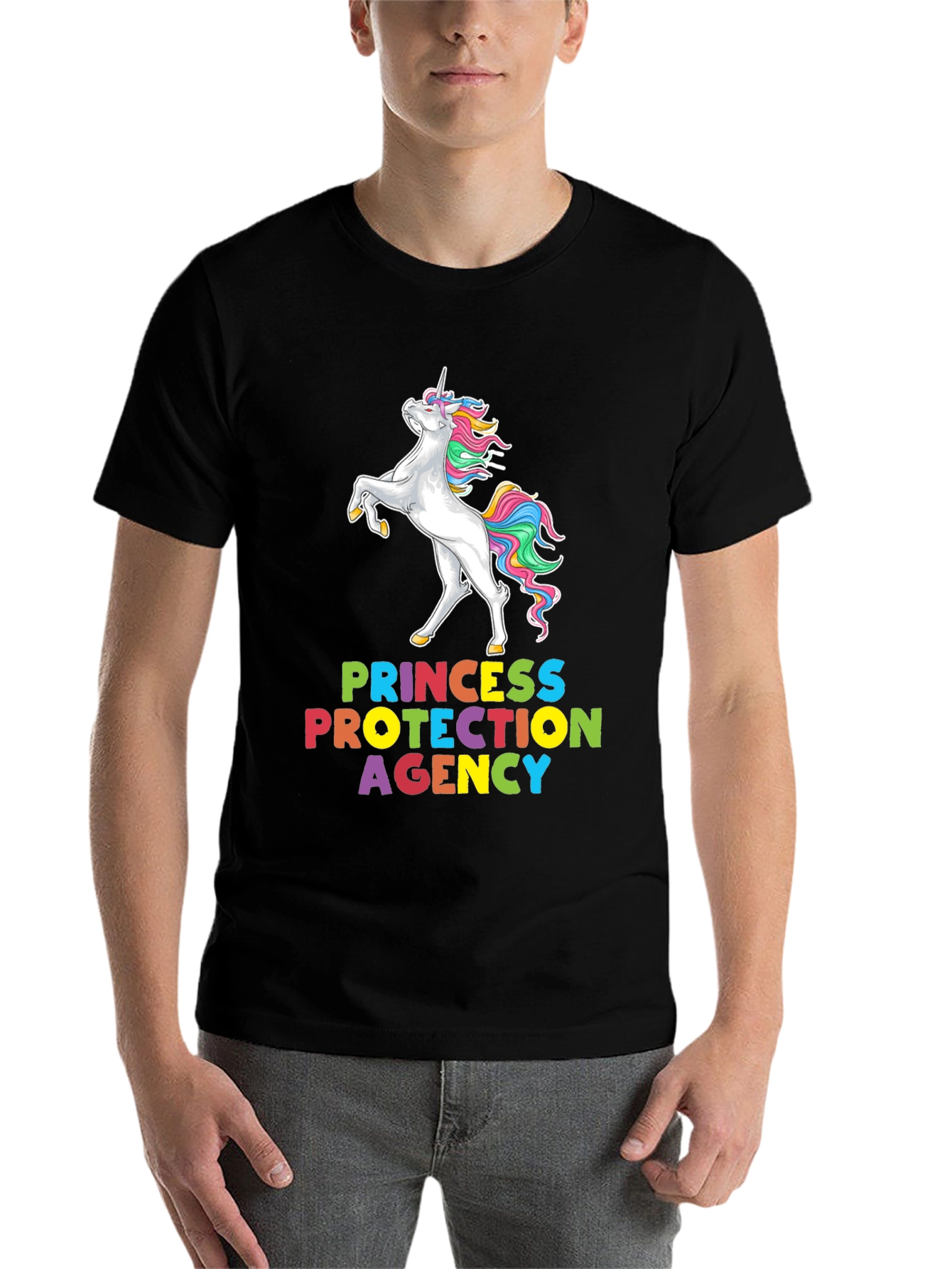 Black Princess Protection Agency Unicorn Graphic Tee view 7