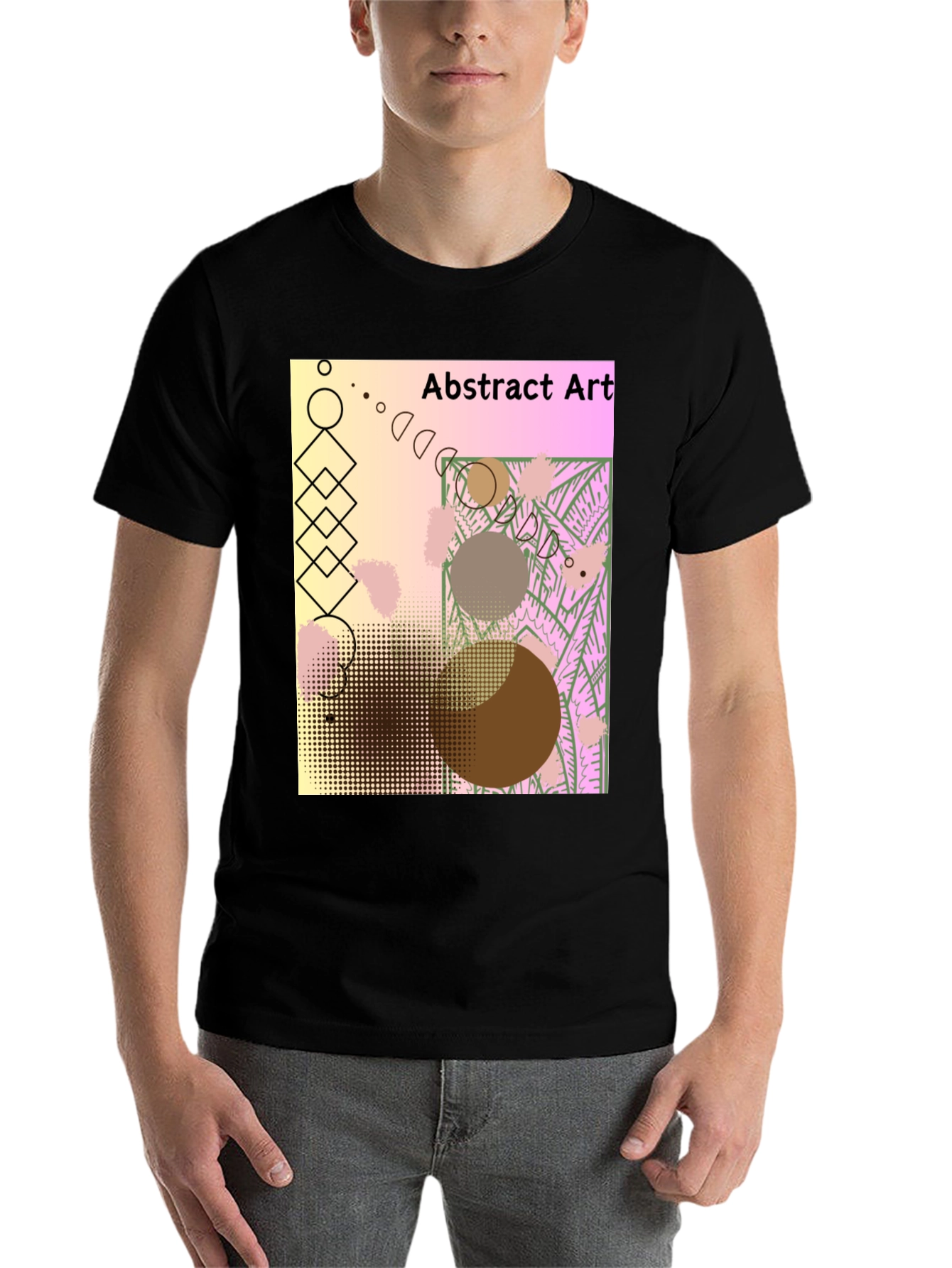Black Abstract Art Graphic Tee - Unique Design view 7