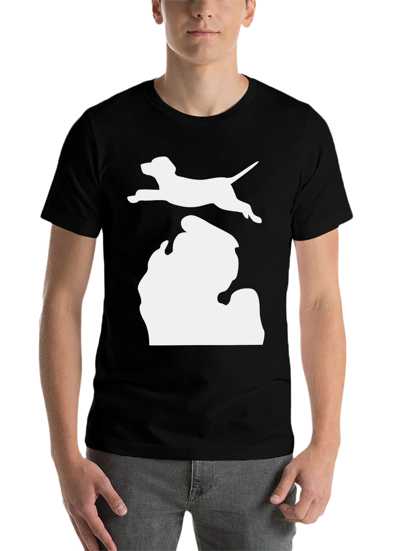 Black Michigan Dog Silhouette Tee - Black view 7