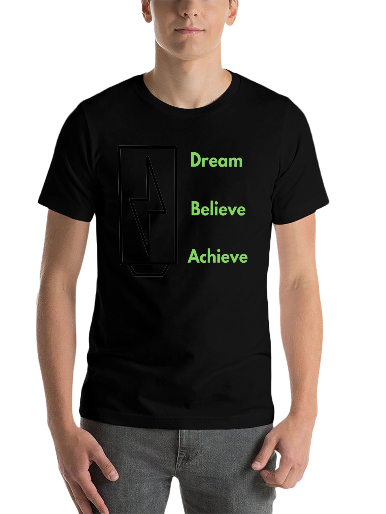 Black Dream Believe Achieve Graphic Tee view 7