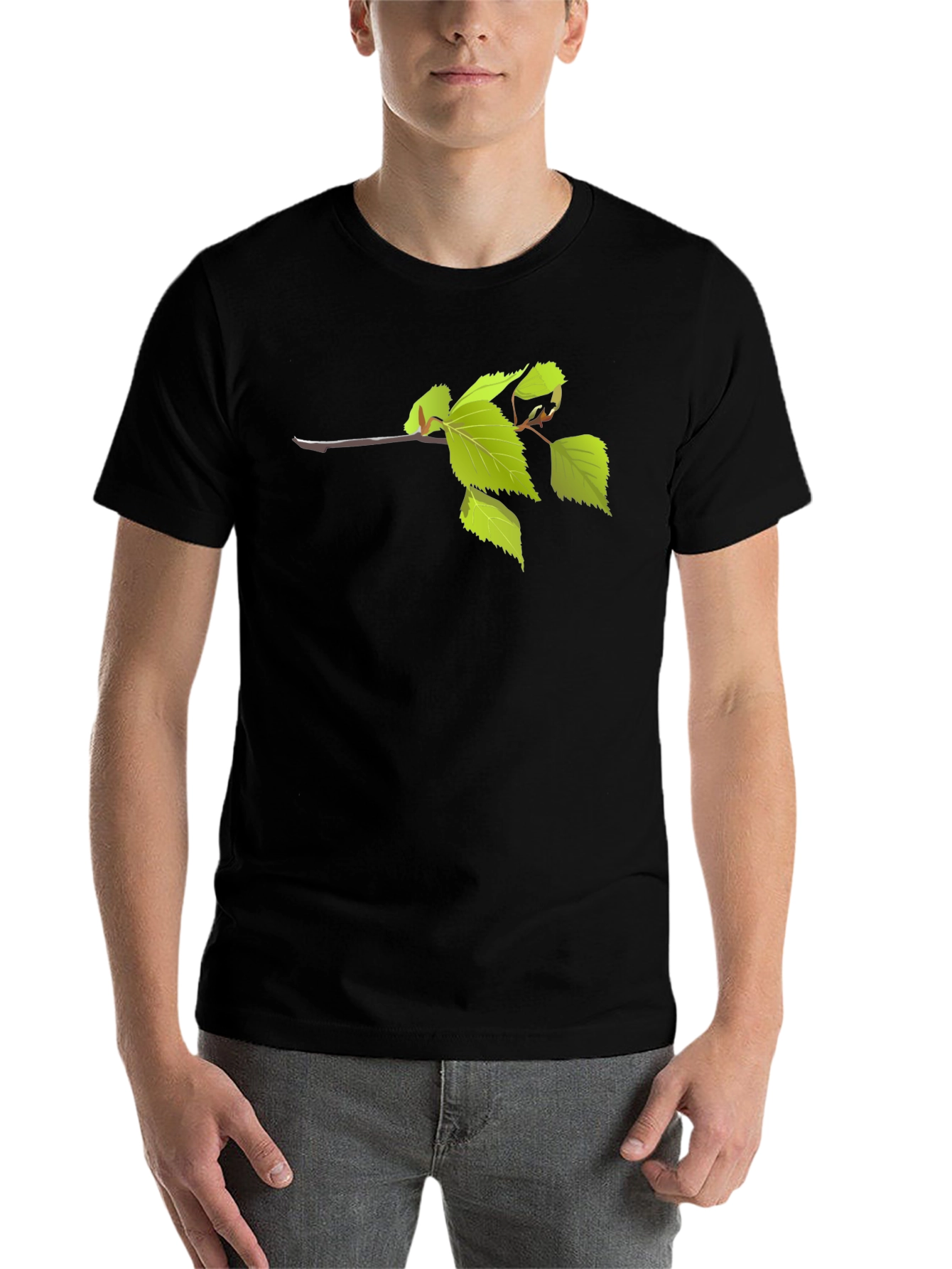 Black Nature Branch Graphic T-Shirt - Casual Comfort view 7