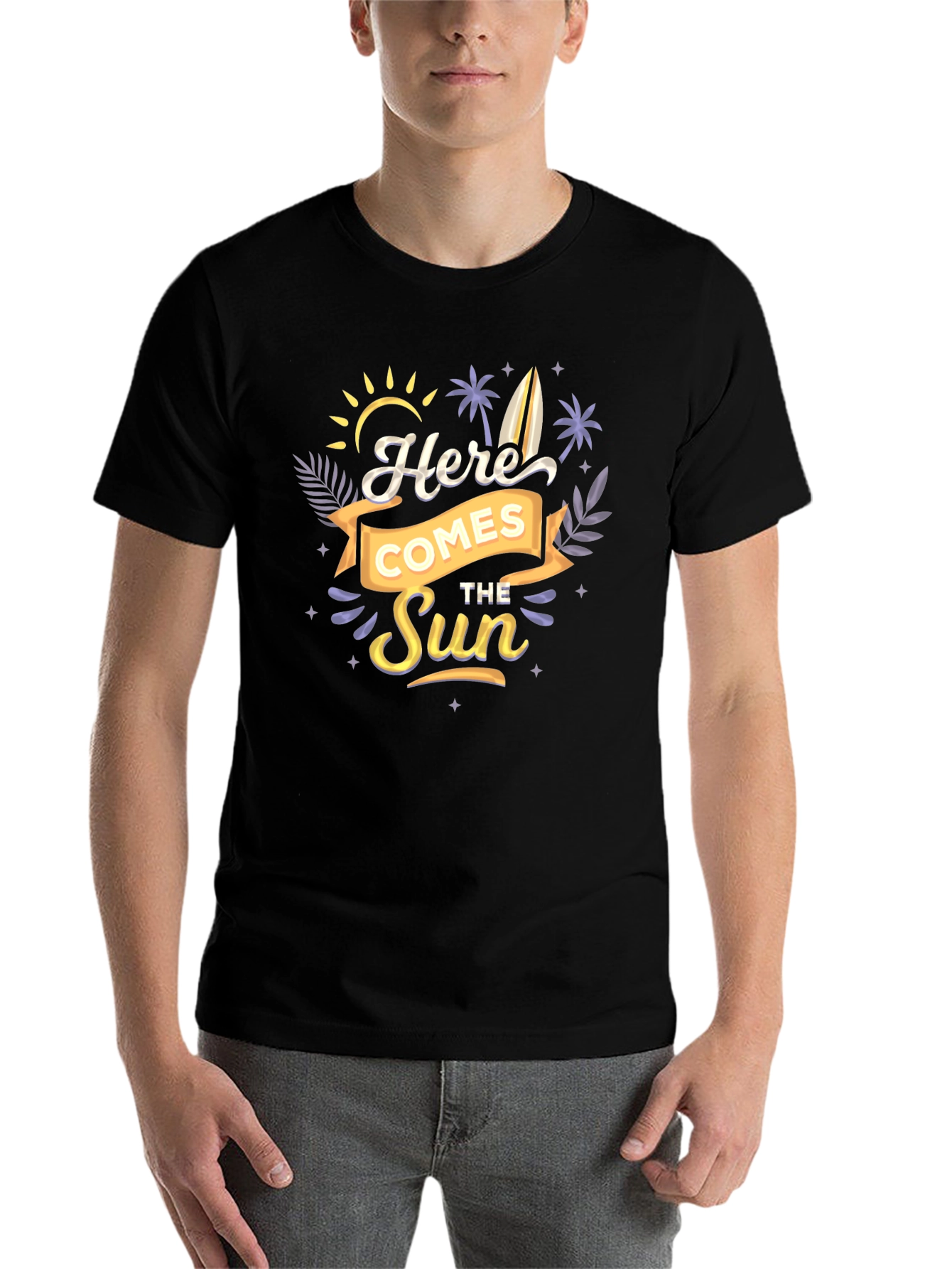 Black Here Comes The Sun Graphic Tee view 7