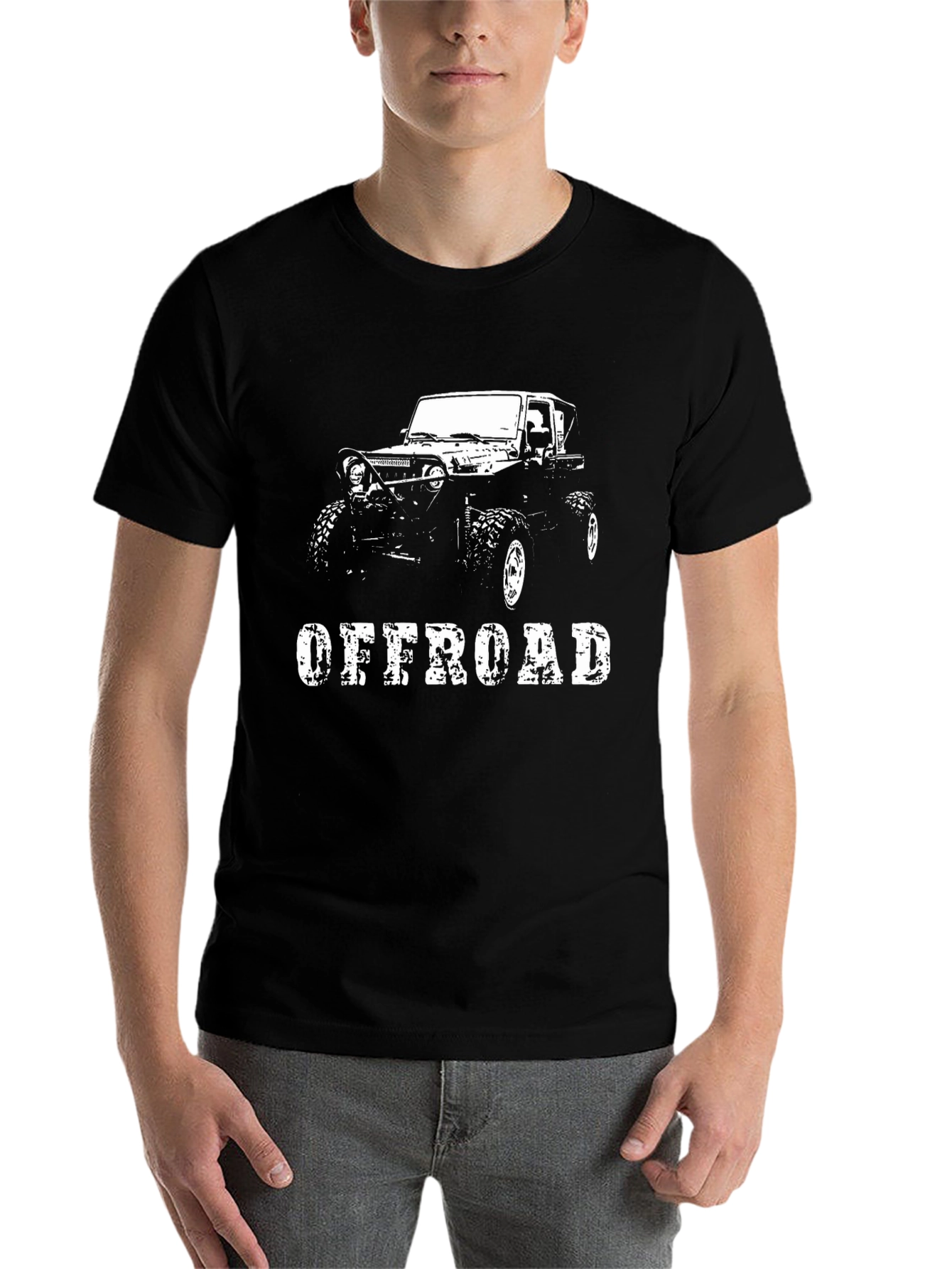 Black Offroad Jeep Graphic T-Shirt view 7