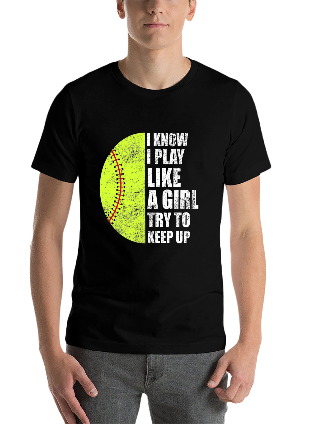 Black I Know I Play Like a Girl T-Shirt view 7