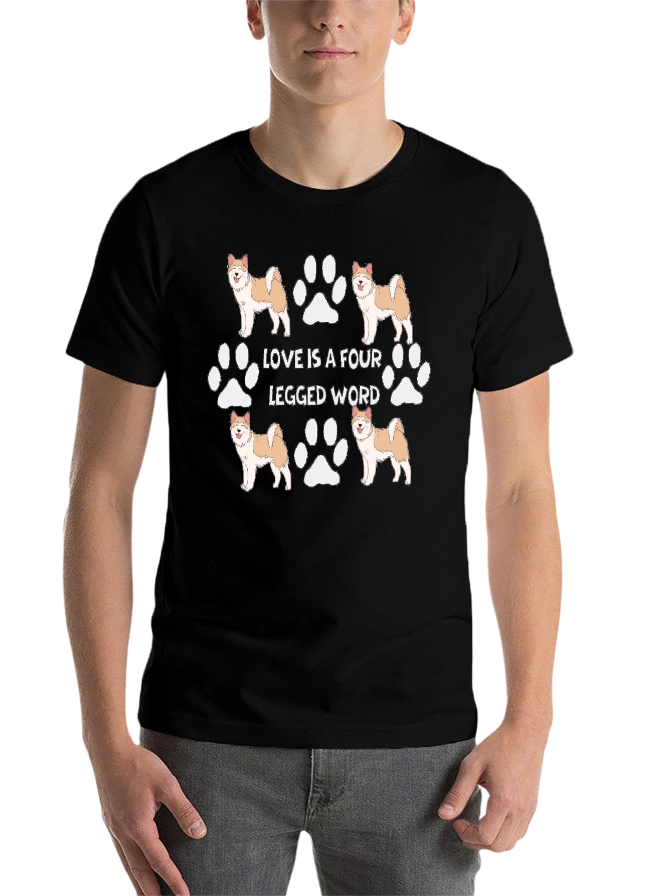 Black Dog Lover T-Shirt - Love is a Four Legged Word view 7