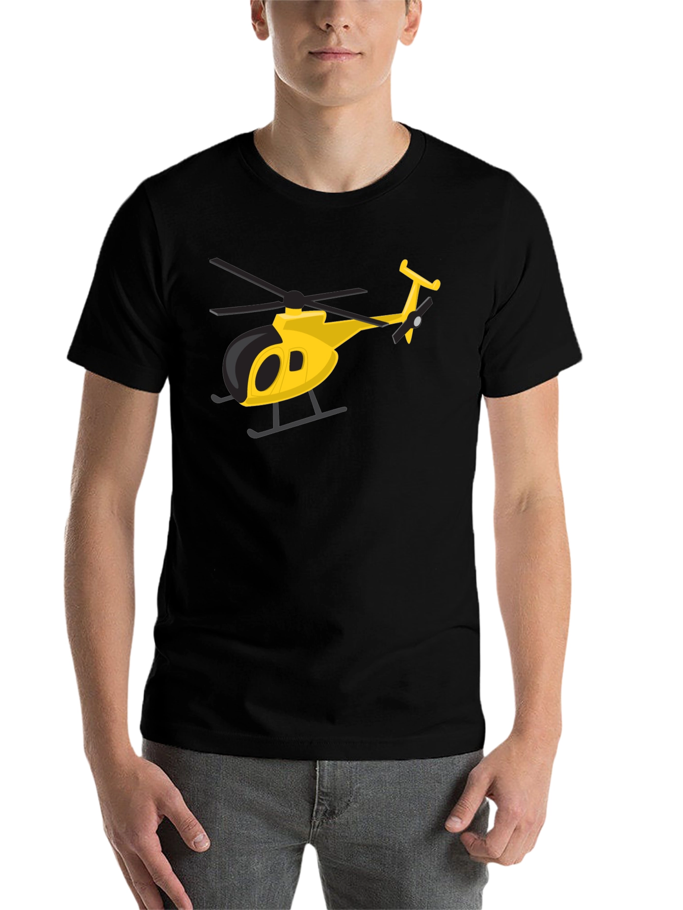 Black Helicopter Graphic Tee - Black Crew Neck view 7