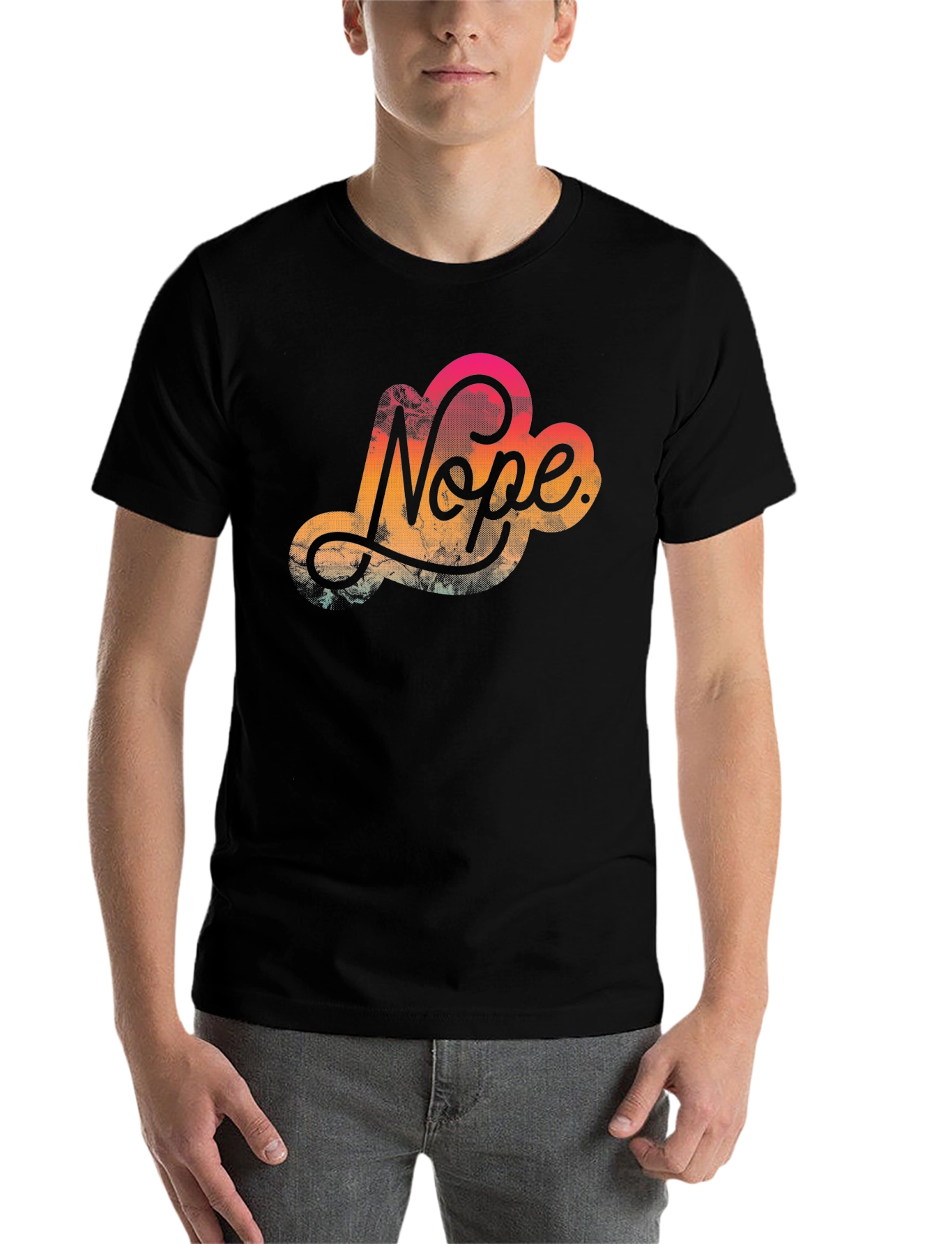 Black Nope Graphic Tee - Casual Black T-Shirt view 7