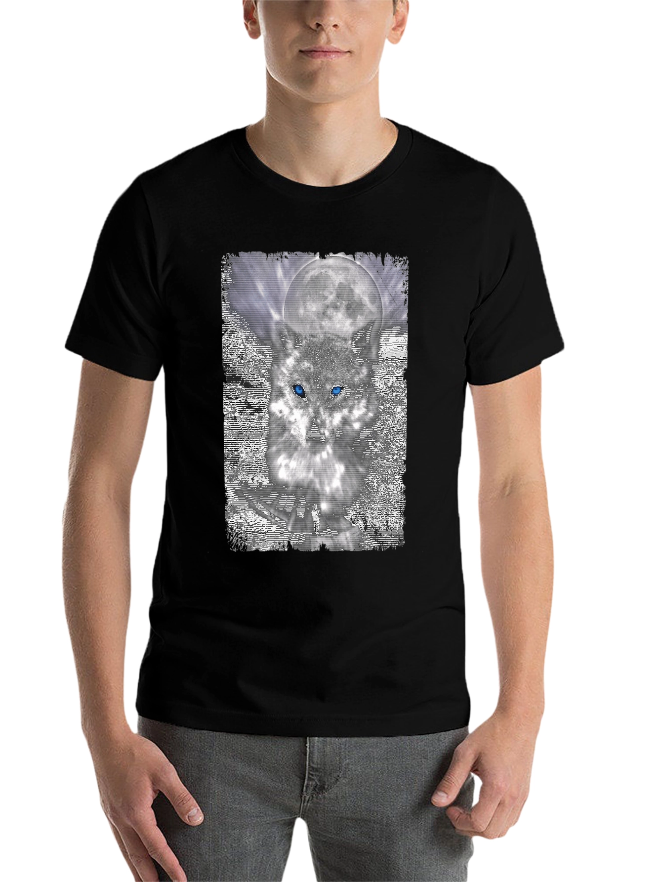 Black Wolf Moon Graphic Tee view 7