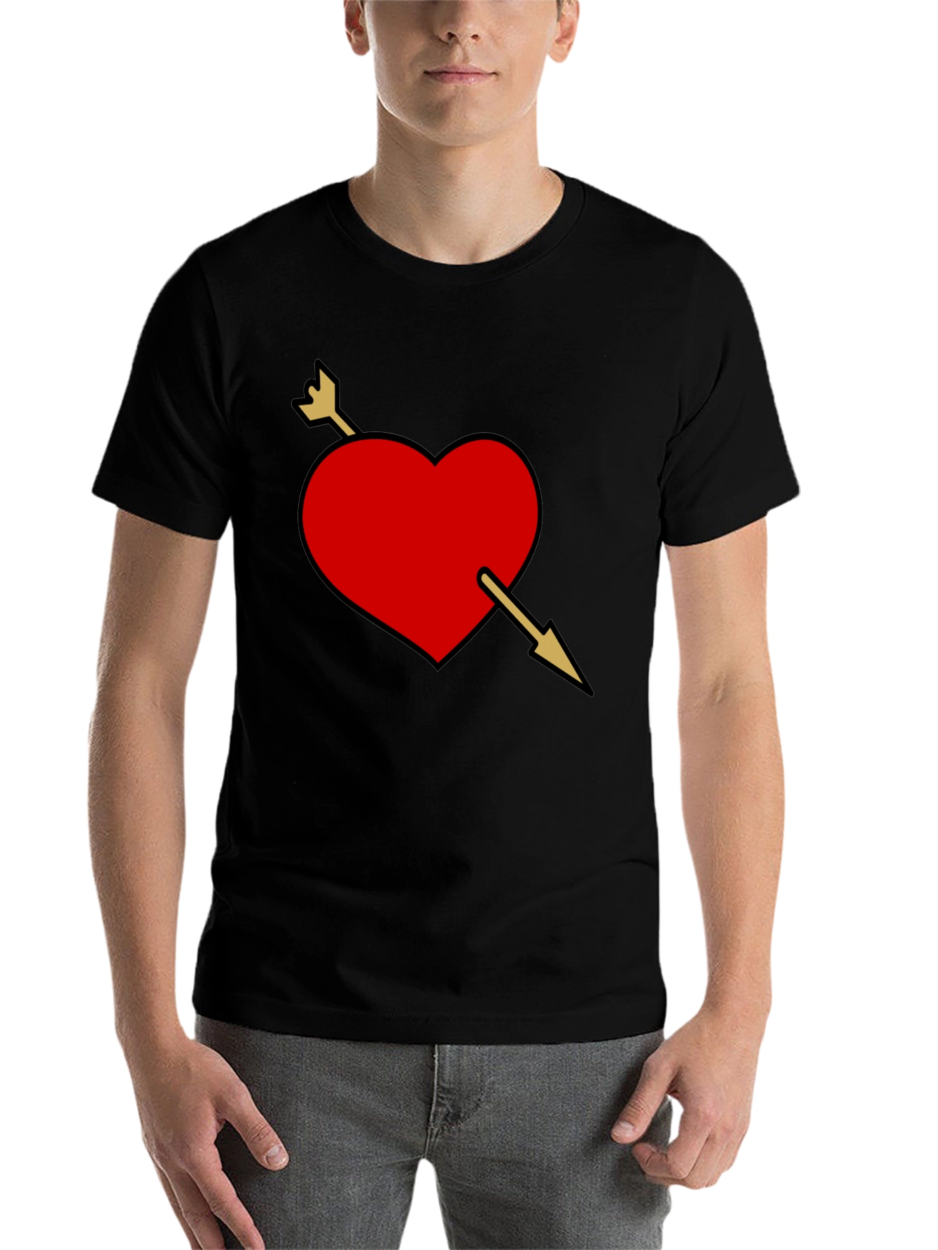 Black Heart Arrow Graphic Black Tee view 7