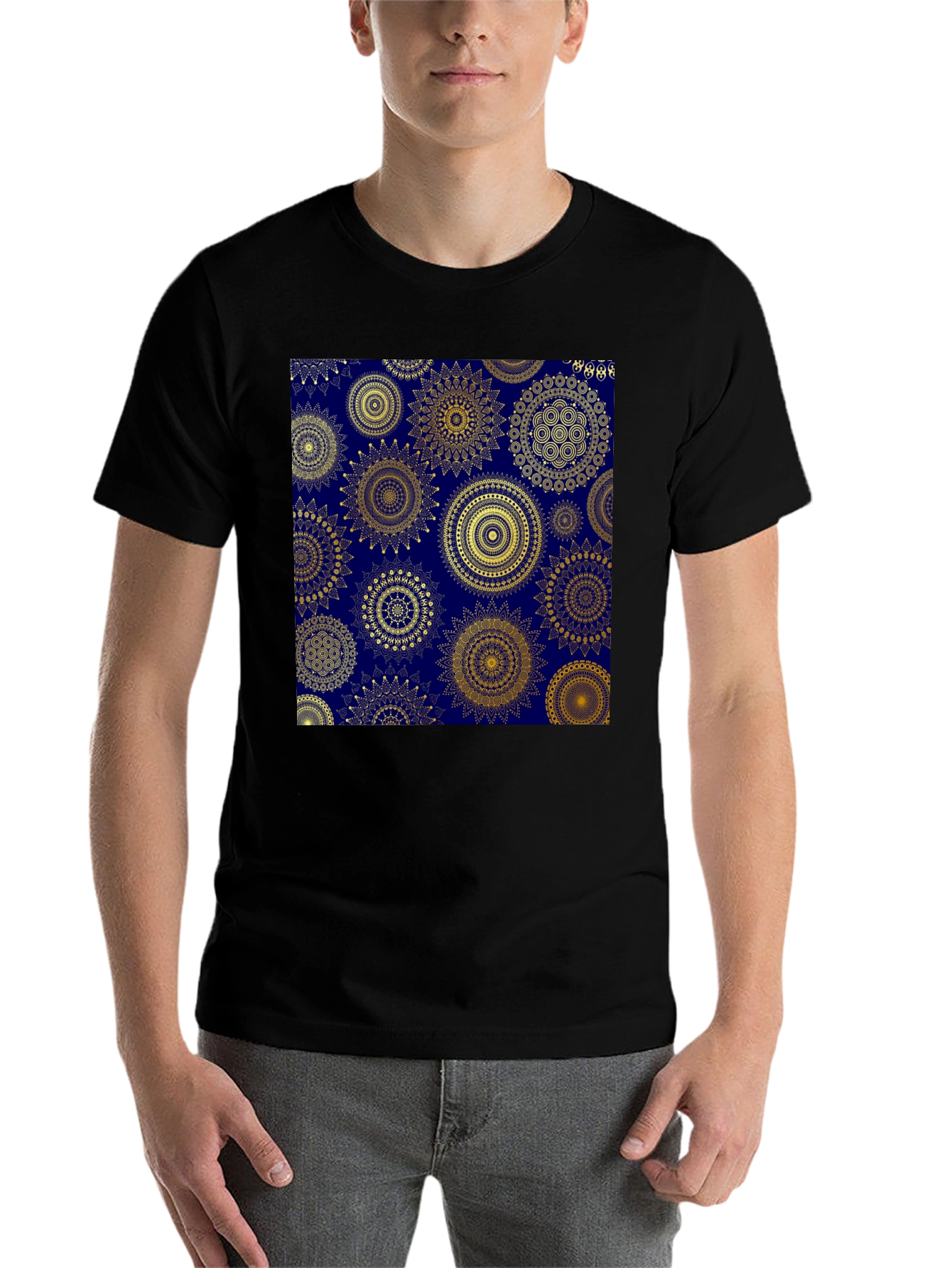 Black Geometric Pattern T-Shirt - Stylish Graphic Tee view 7