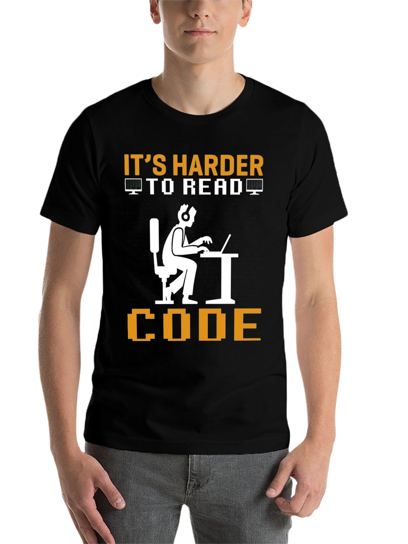Black It's Harder To Read Code Graphic Tee view 7