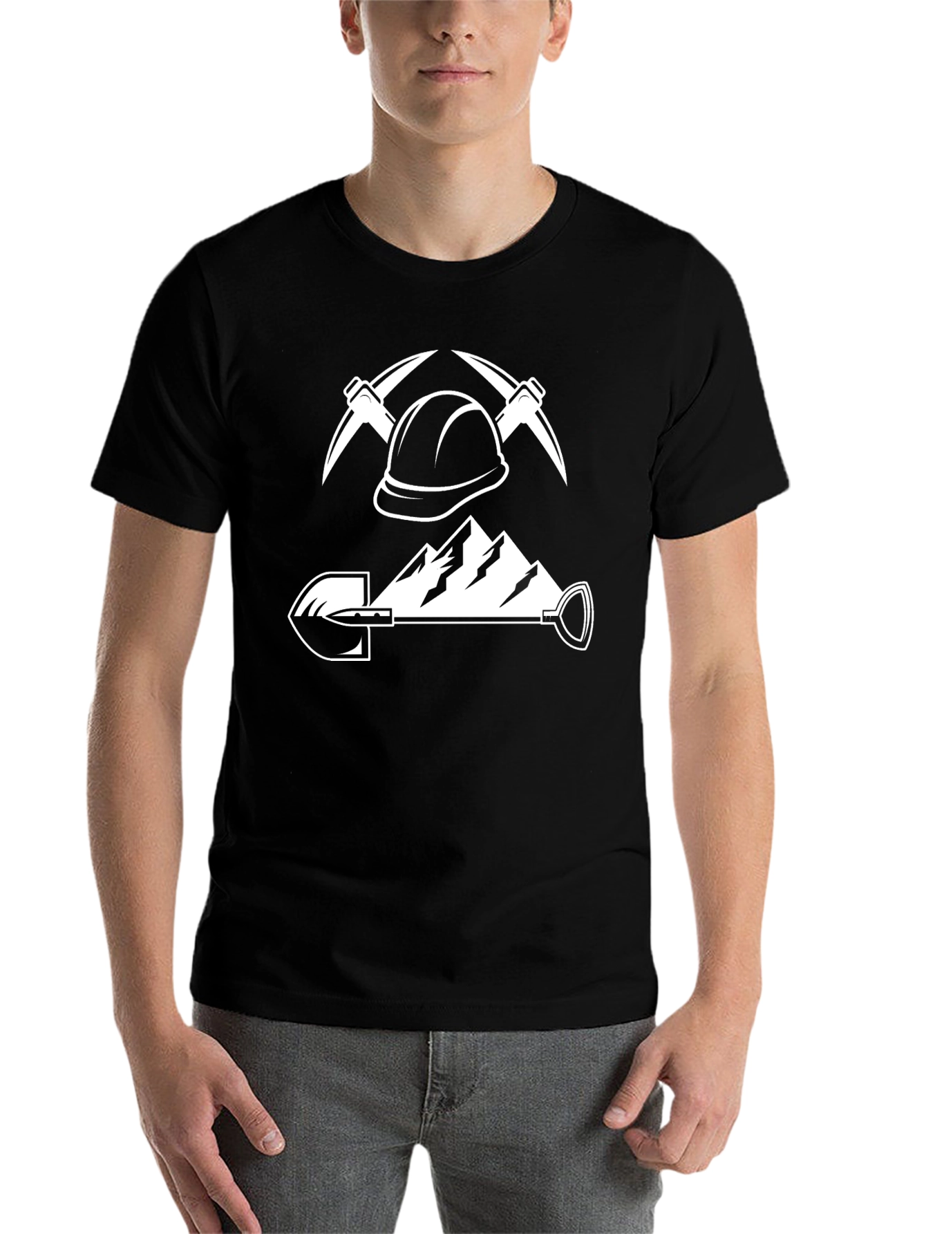 Black Miner Graphic Tee - Black Cotton Blend view 7