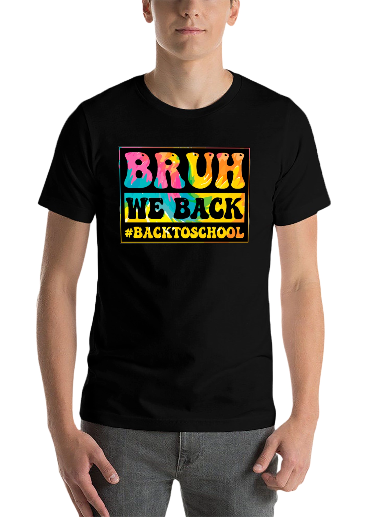 Black Bruh We Back to School Tie-Dye T-Shirt view 7